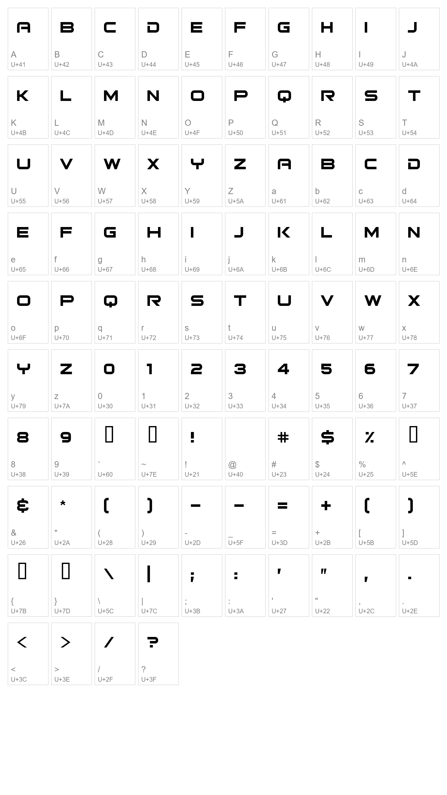 Character Map Image