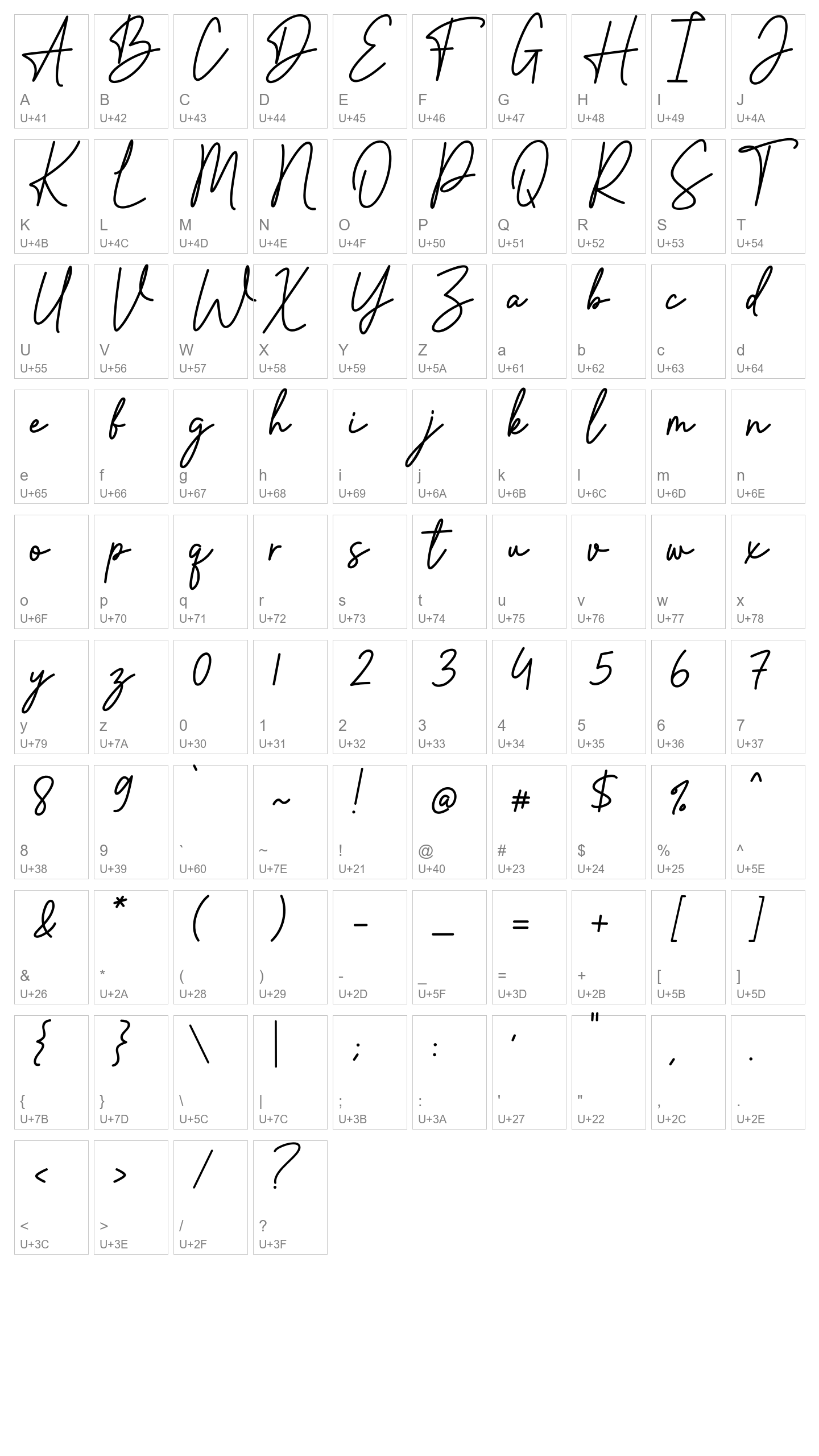 Character Map Image