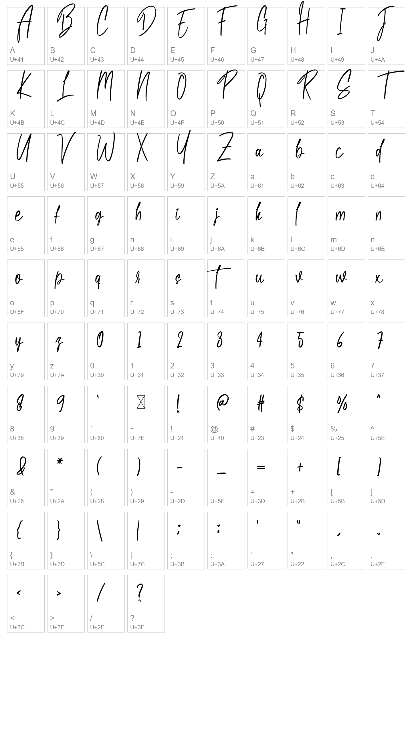 Character Map Image
