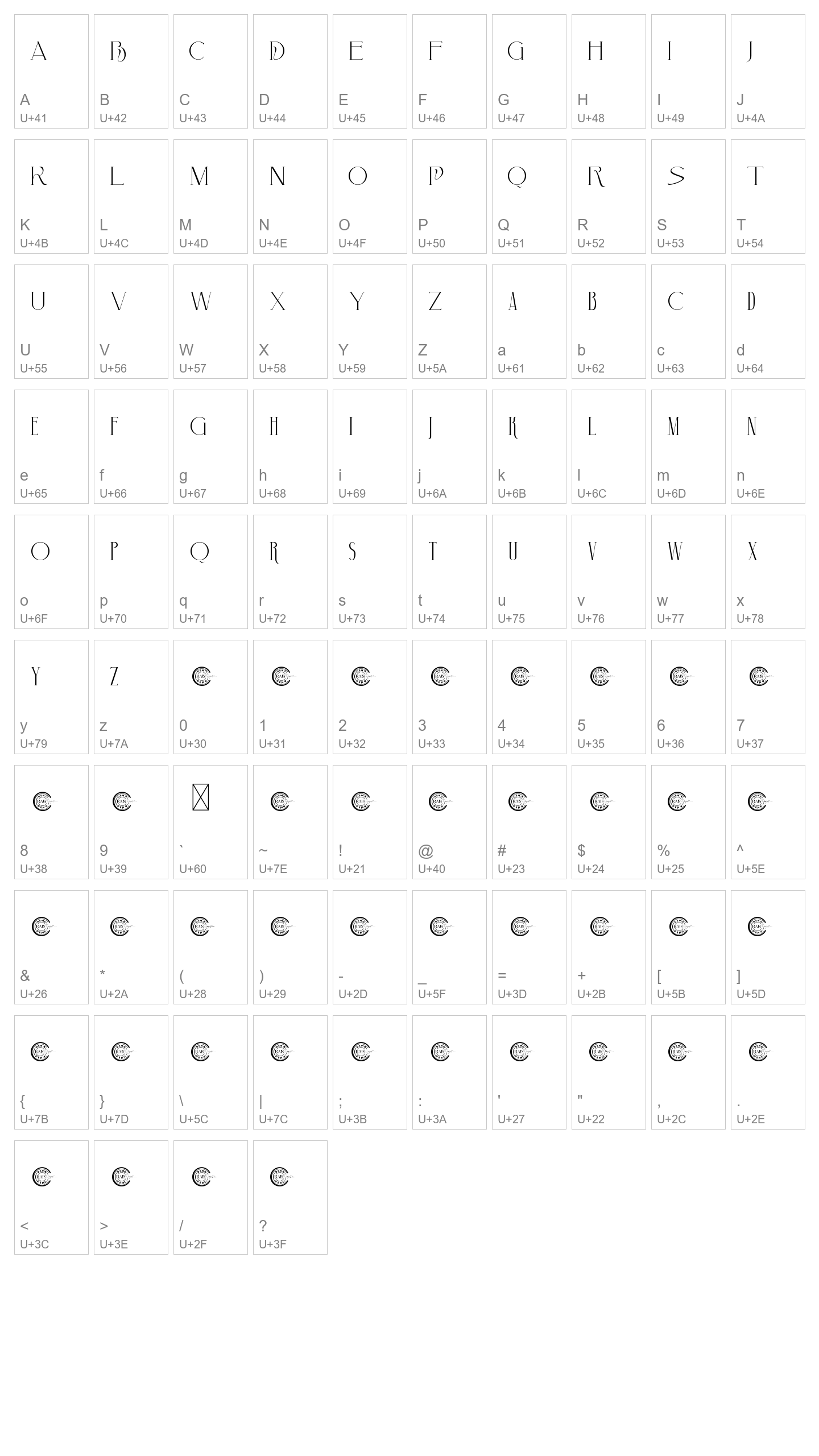 Character Map Image