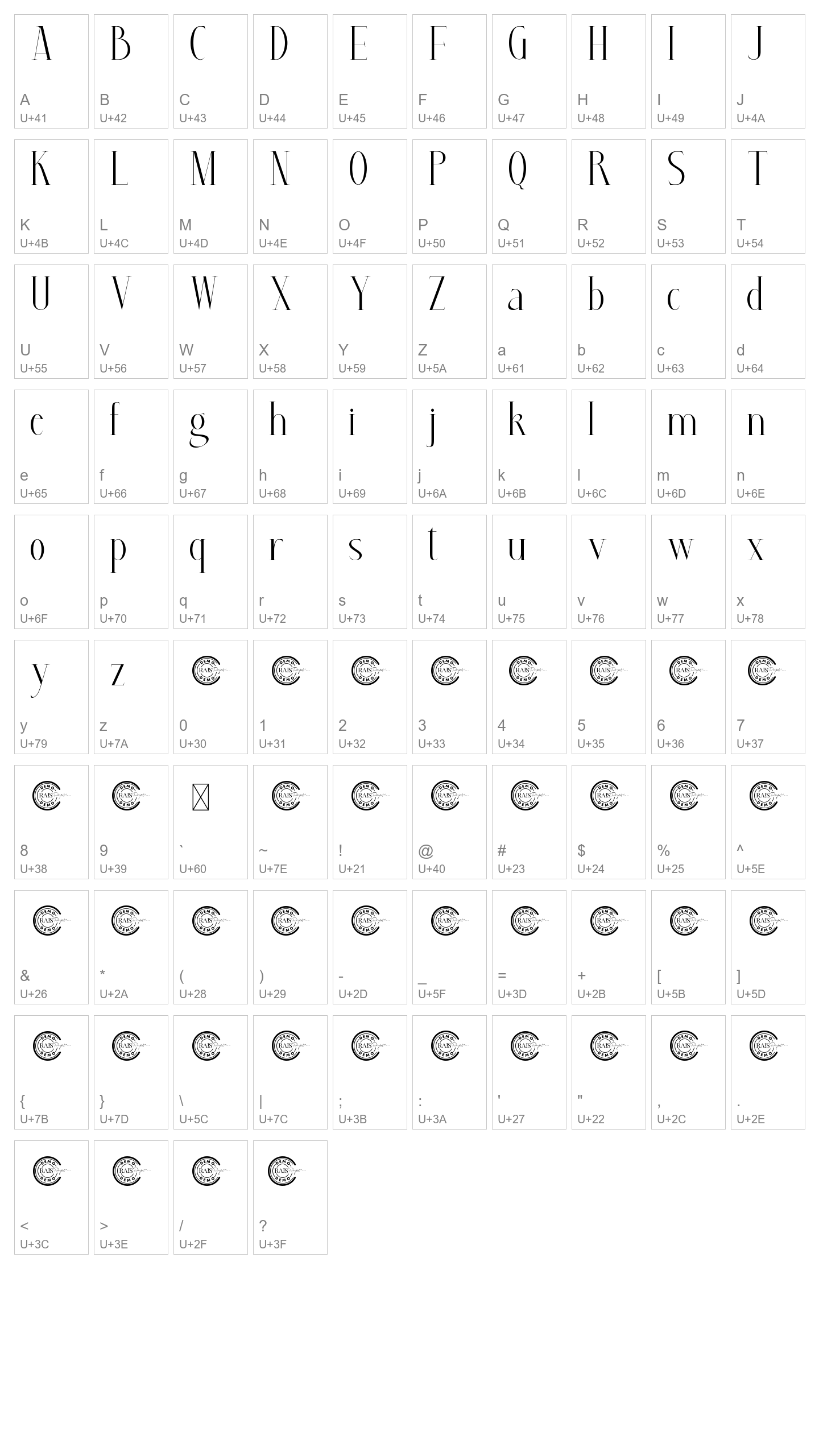 Character Map Image