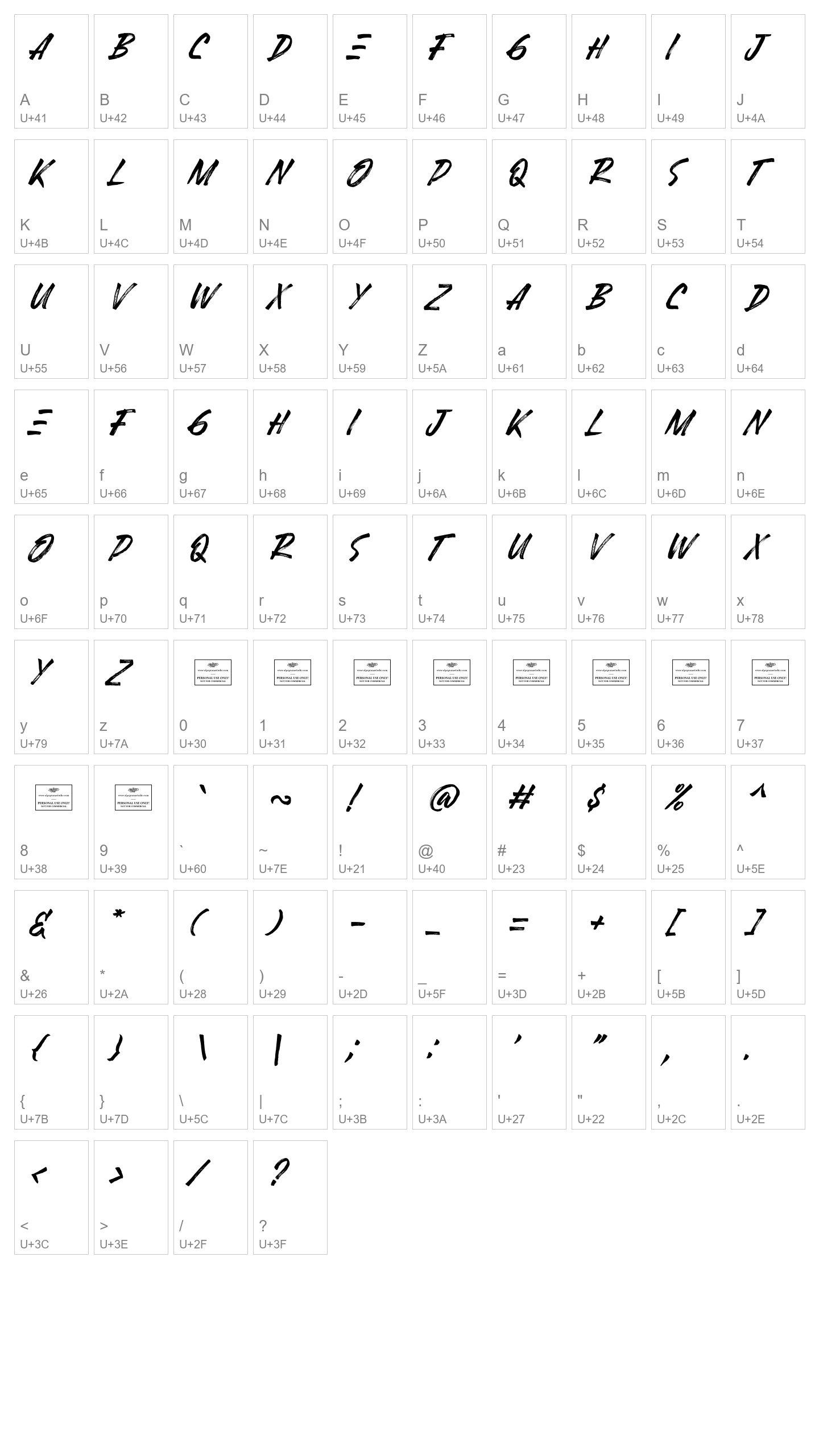 Character Map Image