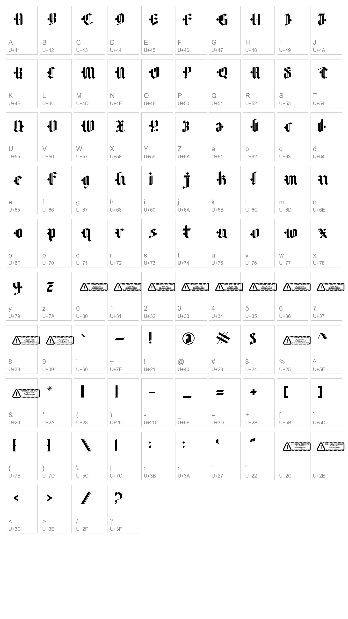 Character Map Image