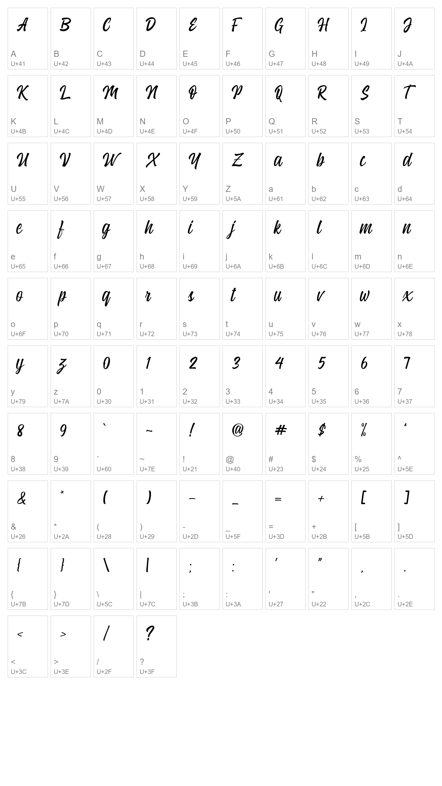 Character Map Image