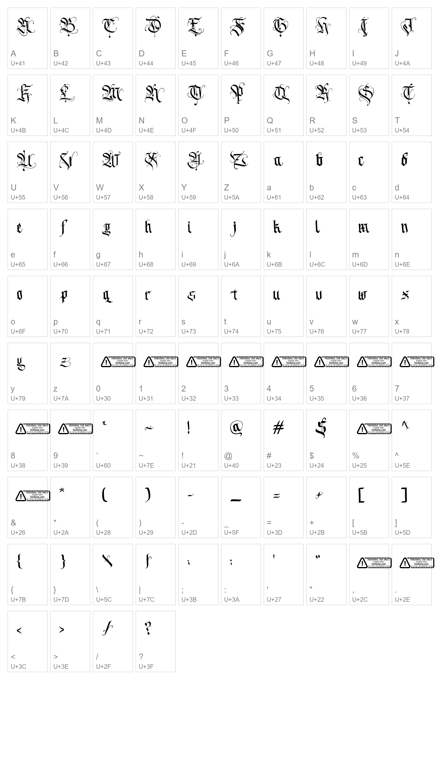 Character Map Image