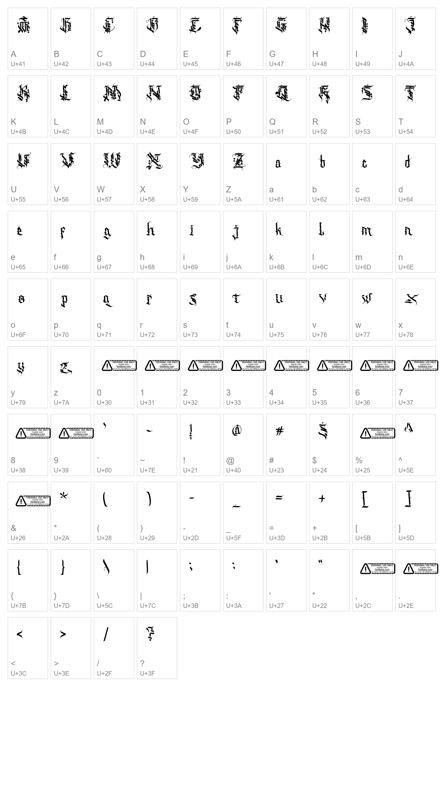 Character Map Image