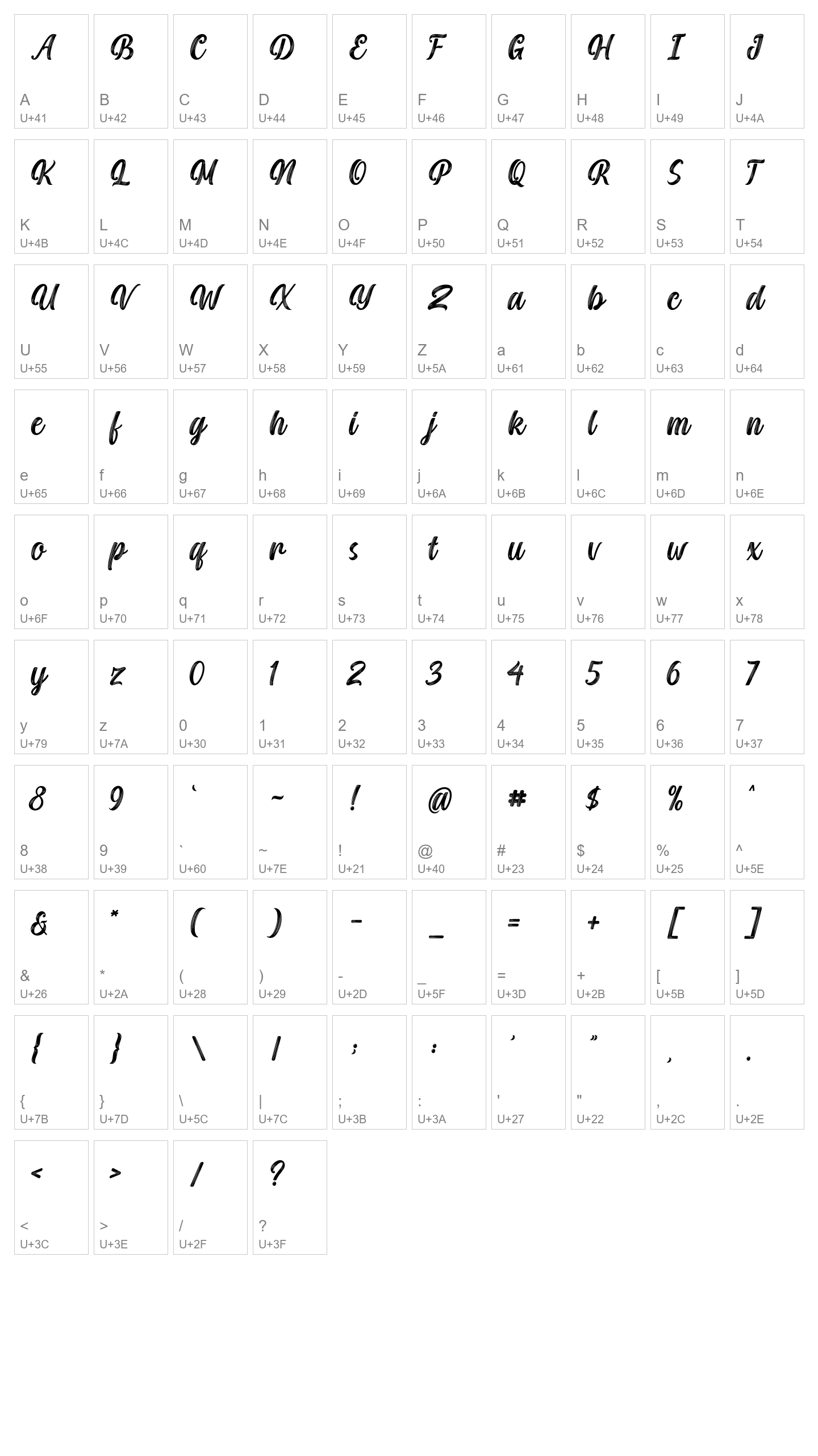 Character Map Image