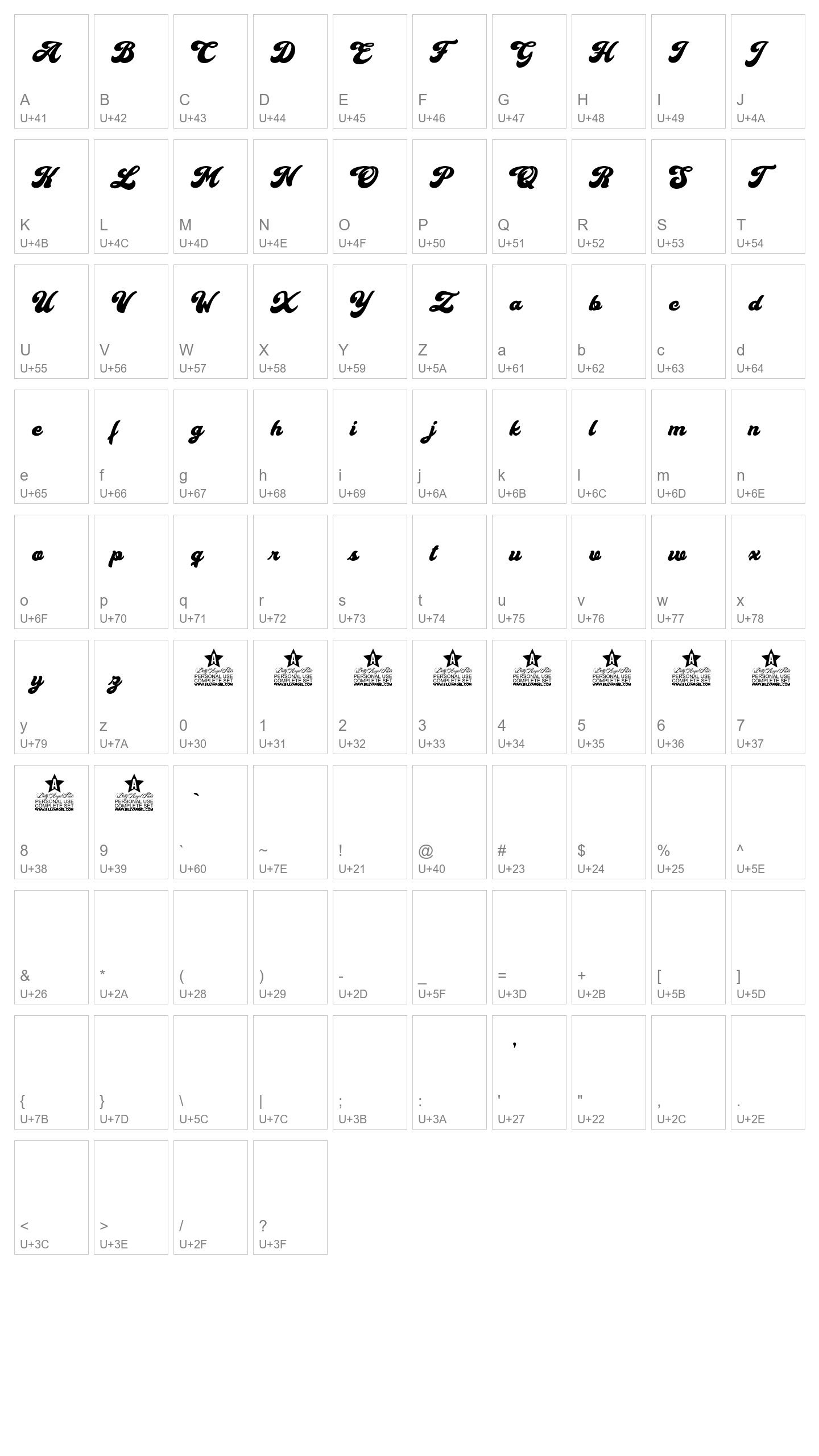 Character Map Image