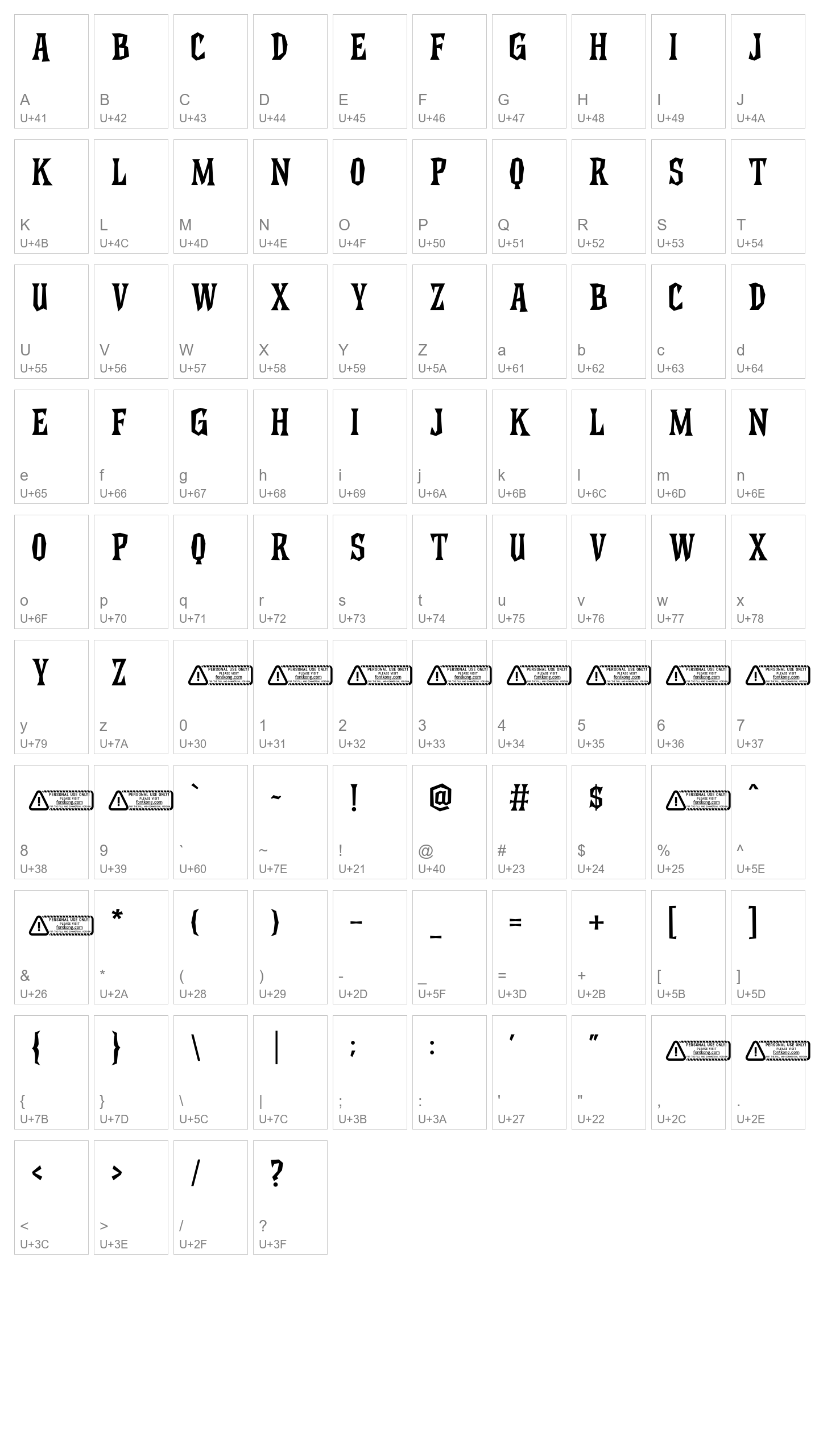 Character Map Image