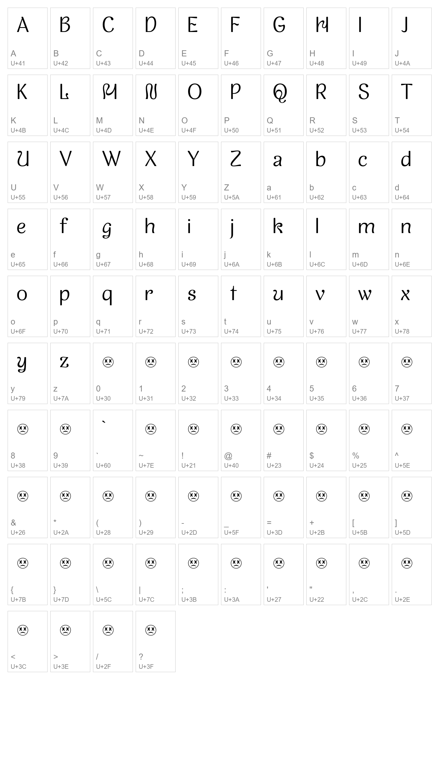 Character Map Image