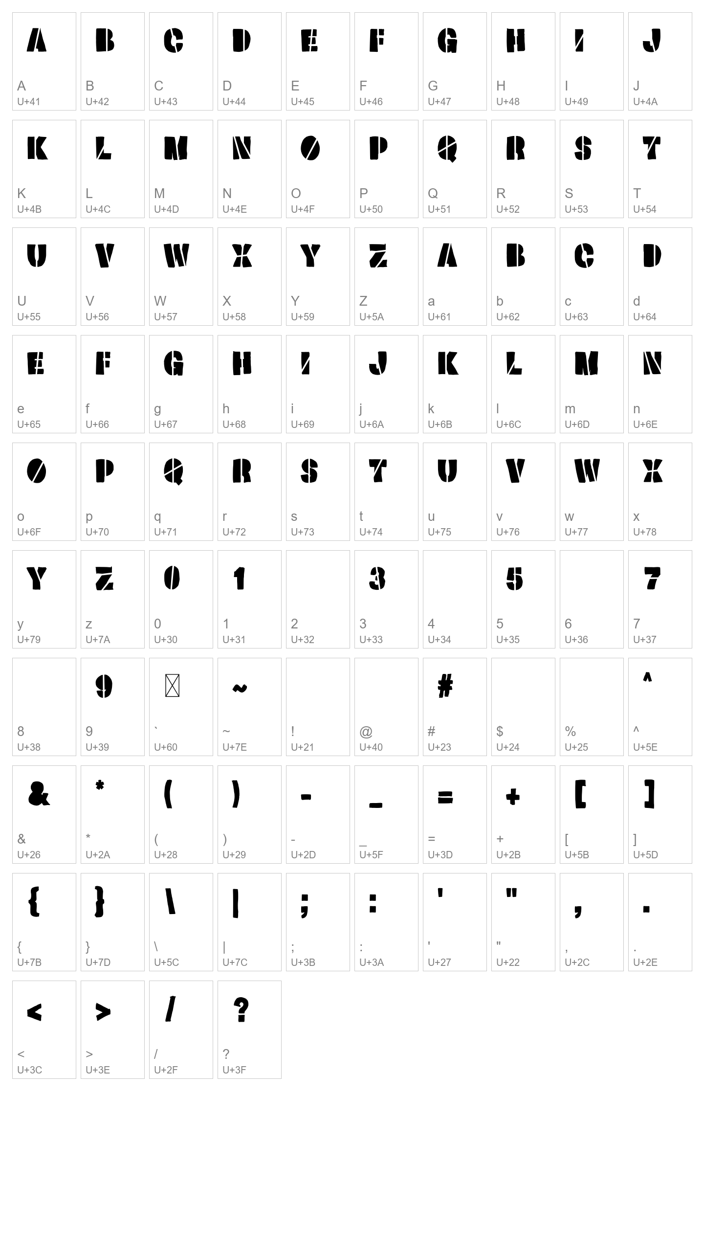 Character Map Image