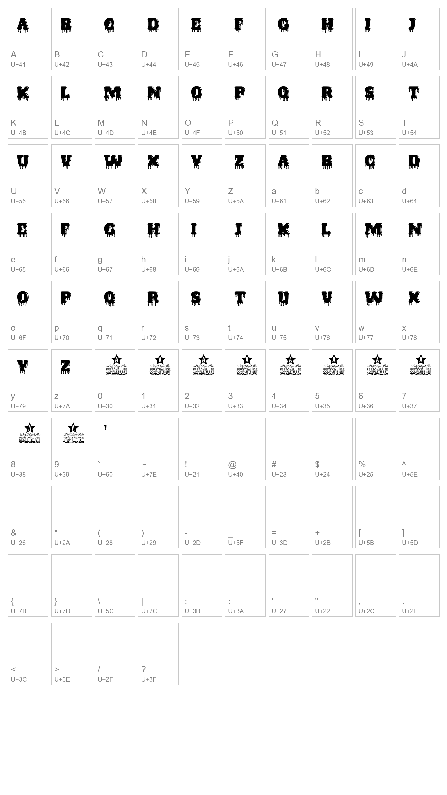 Character Map Image