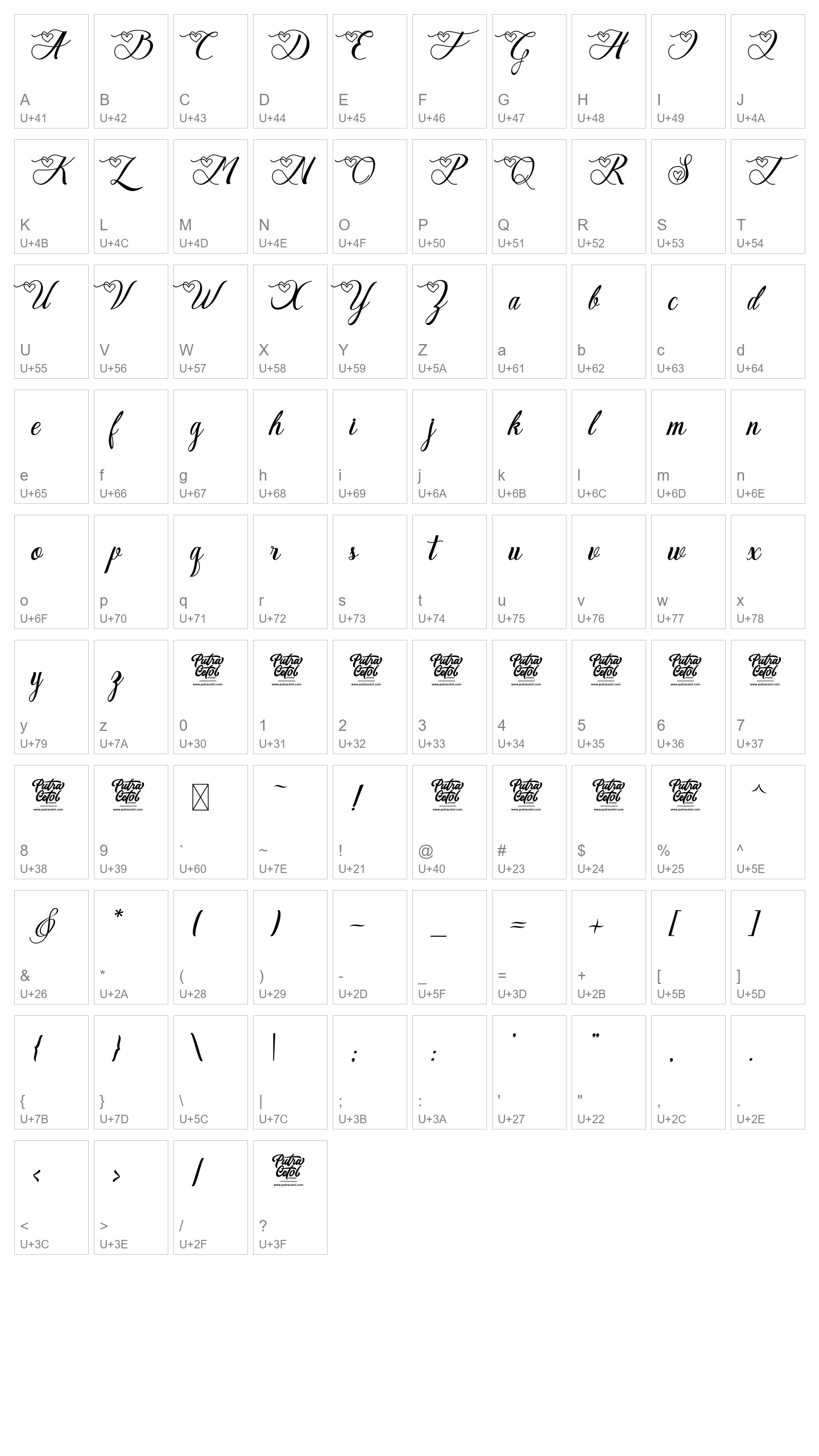 Character Map Image