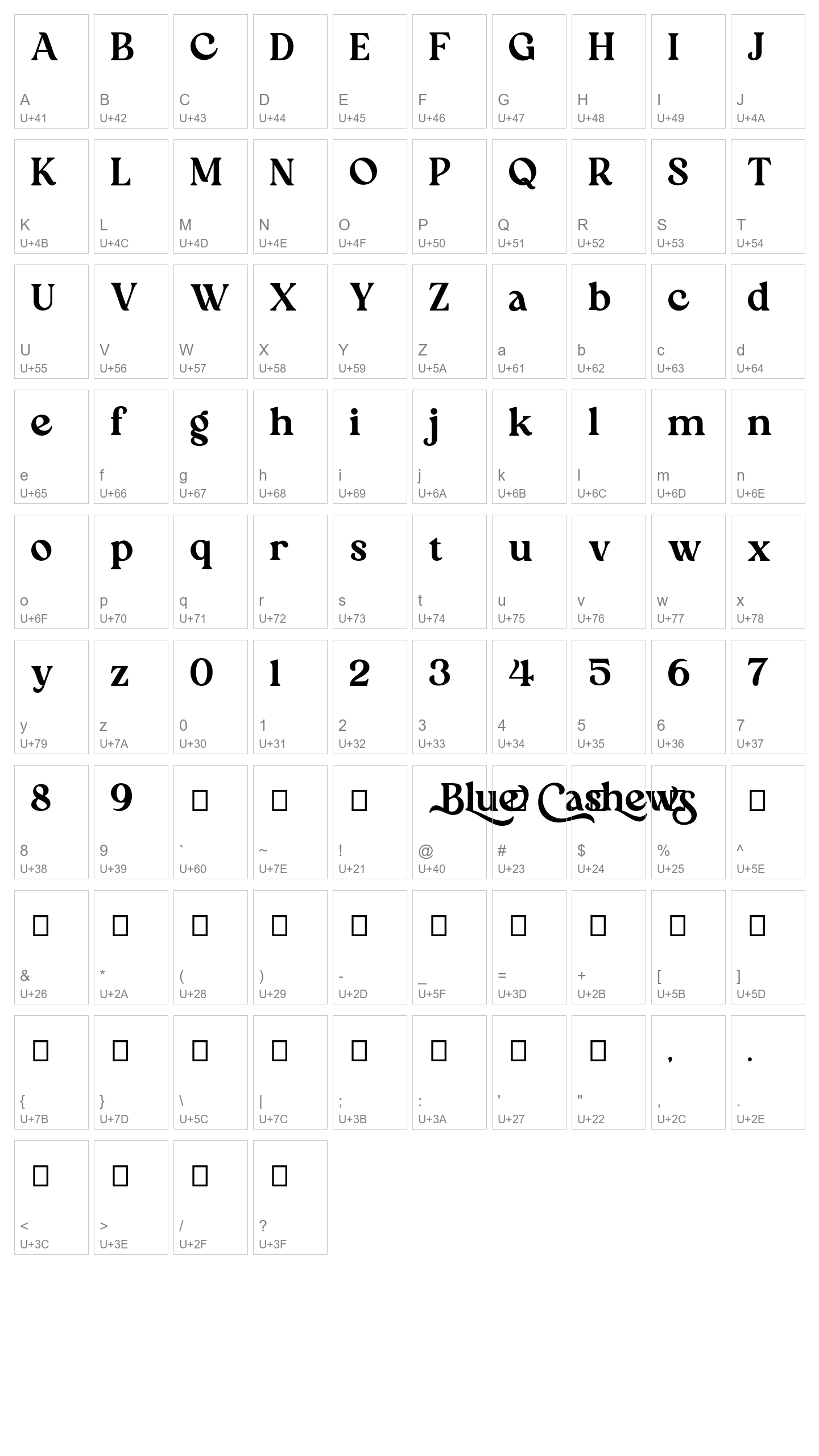 Character Map Image