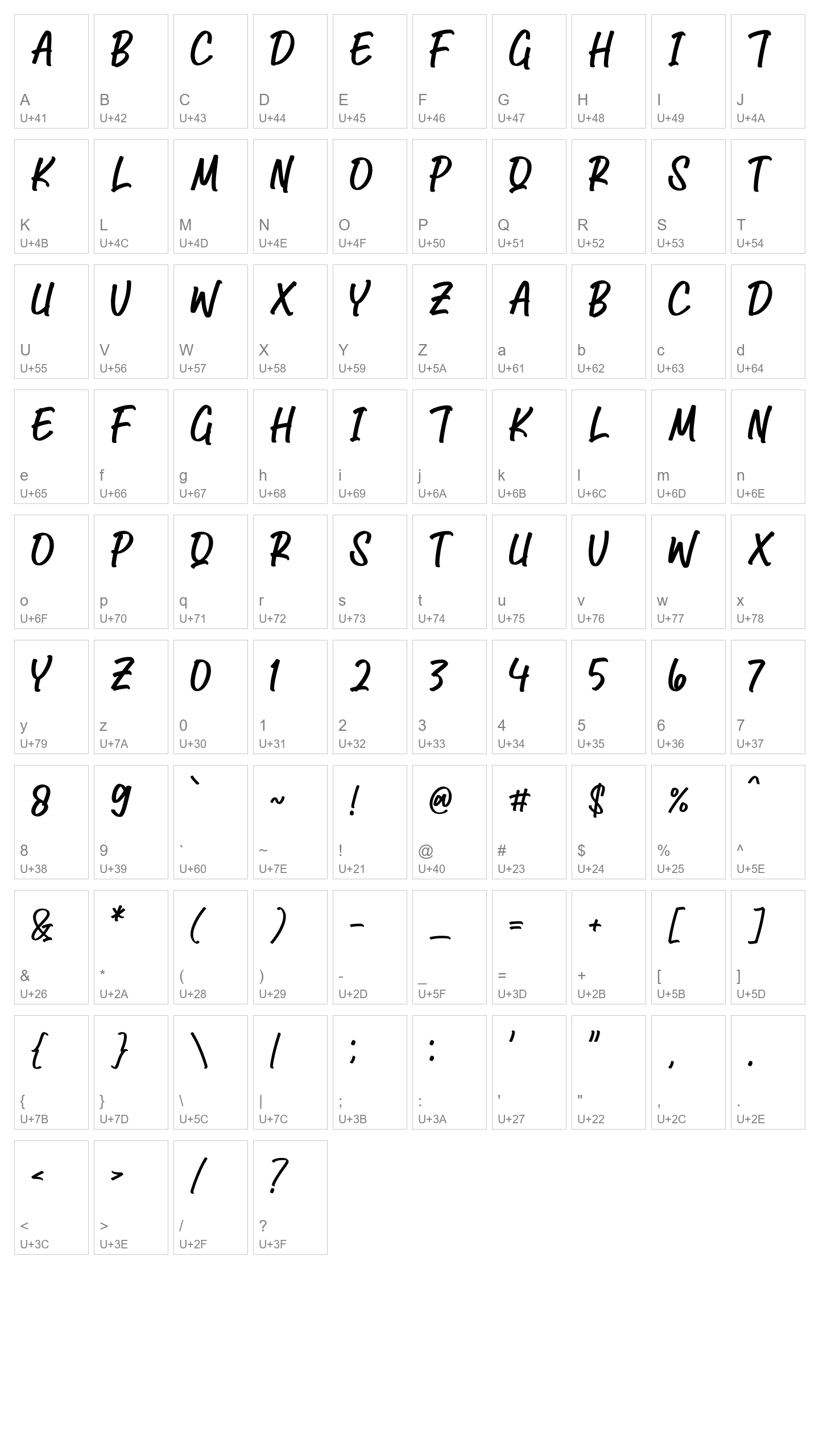 Character Map Image