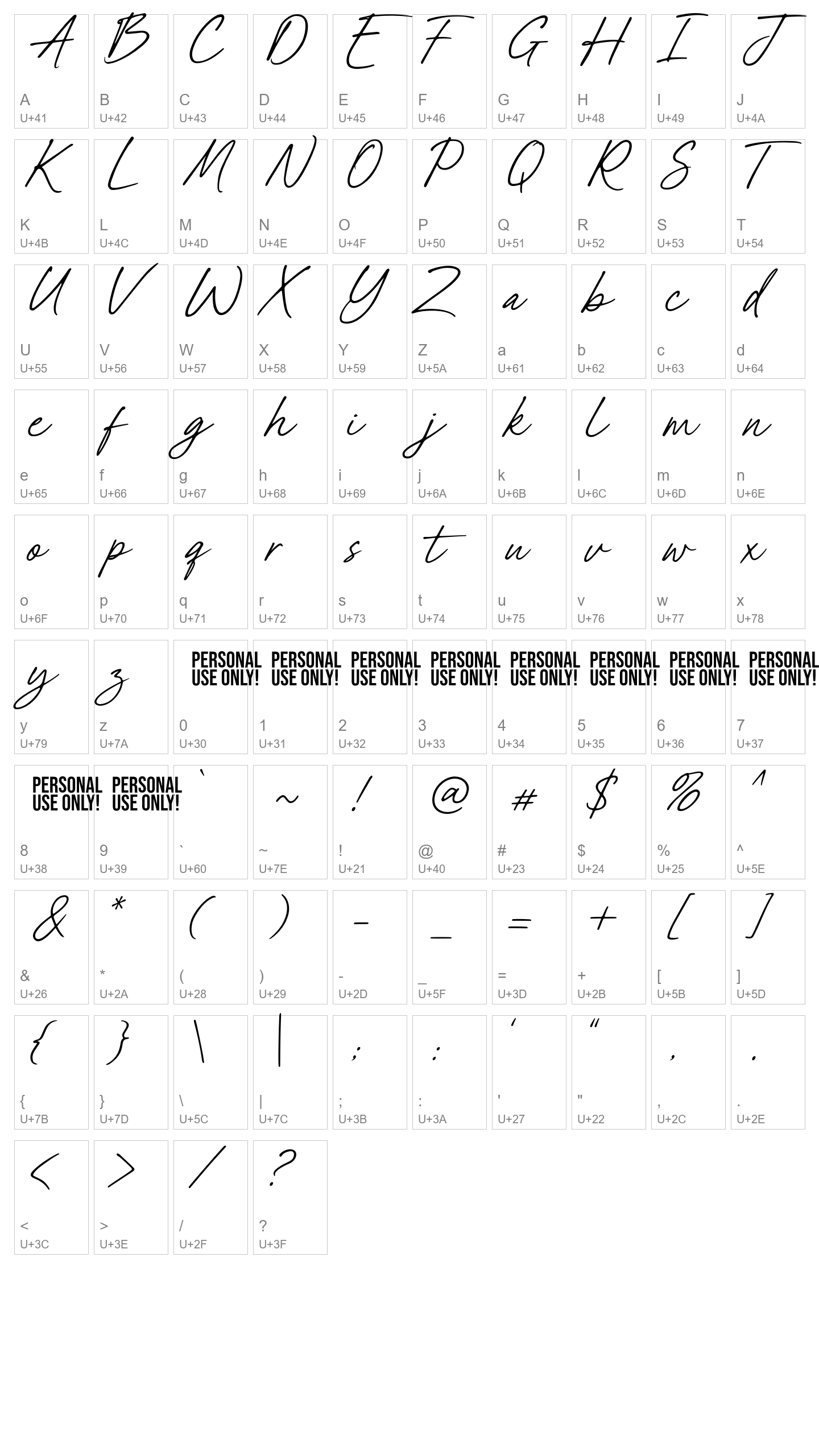 Character Map Image