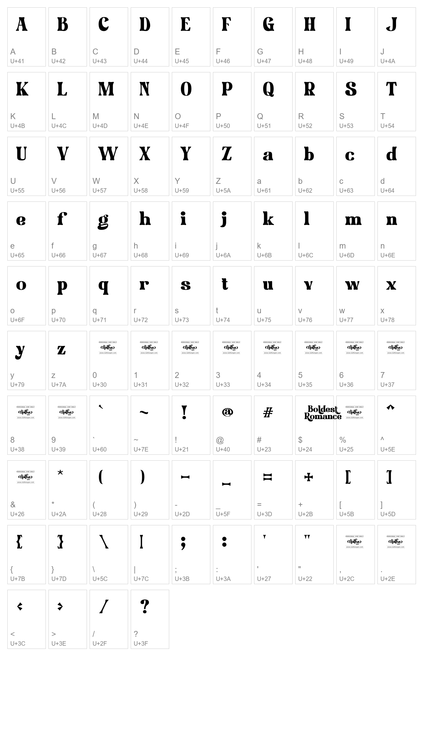 Character Map Image