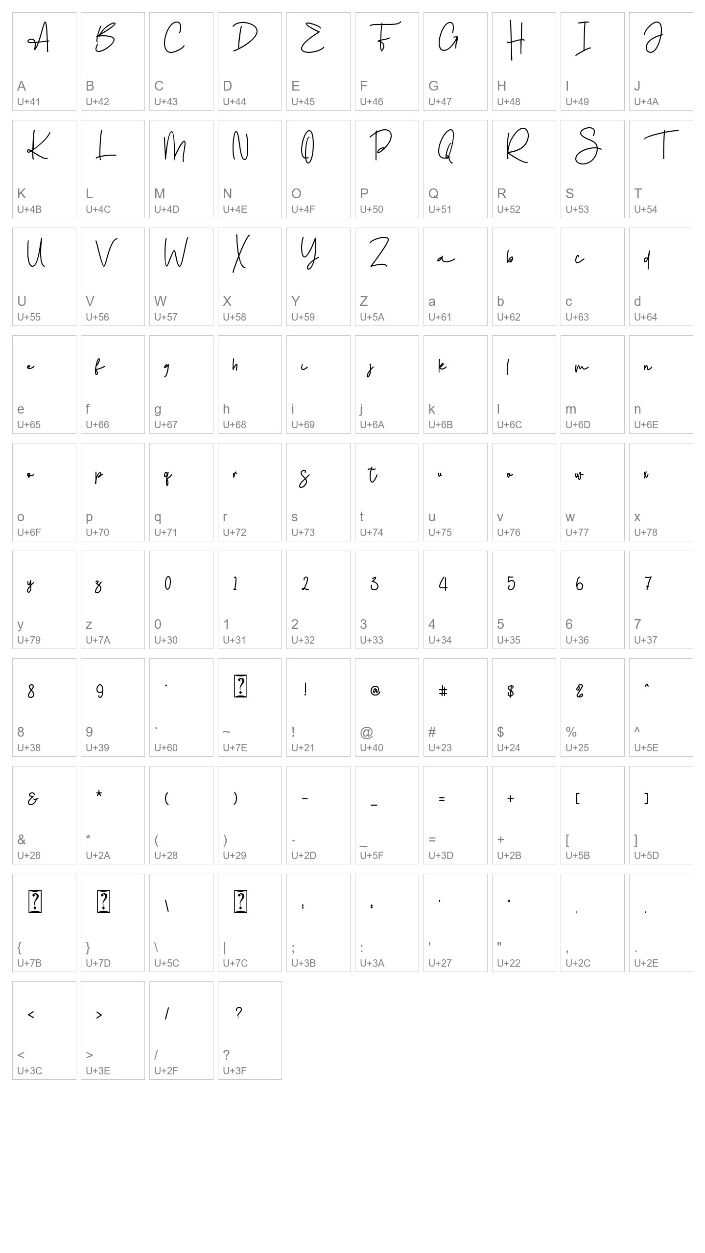 Character Map Image