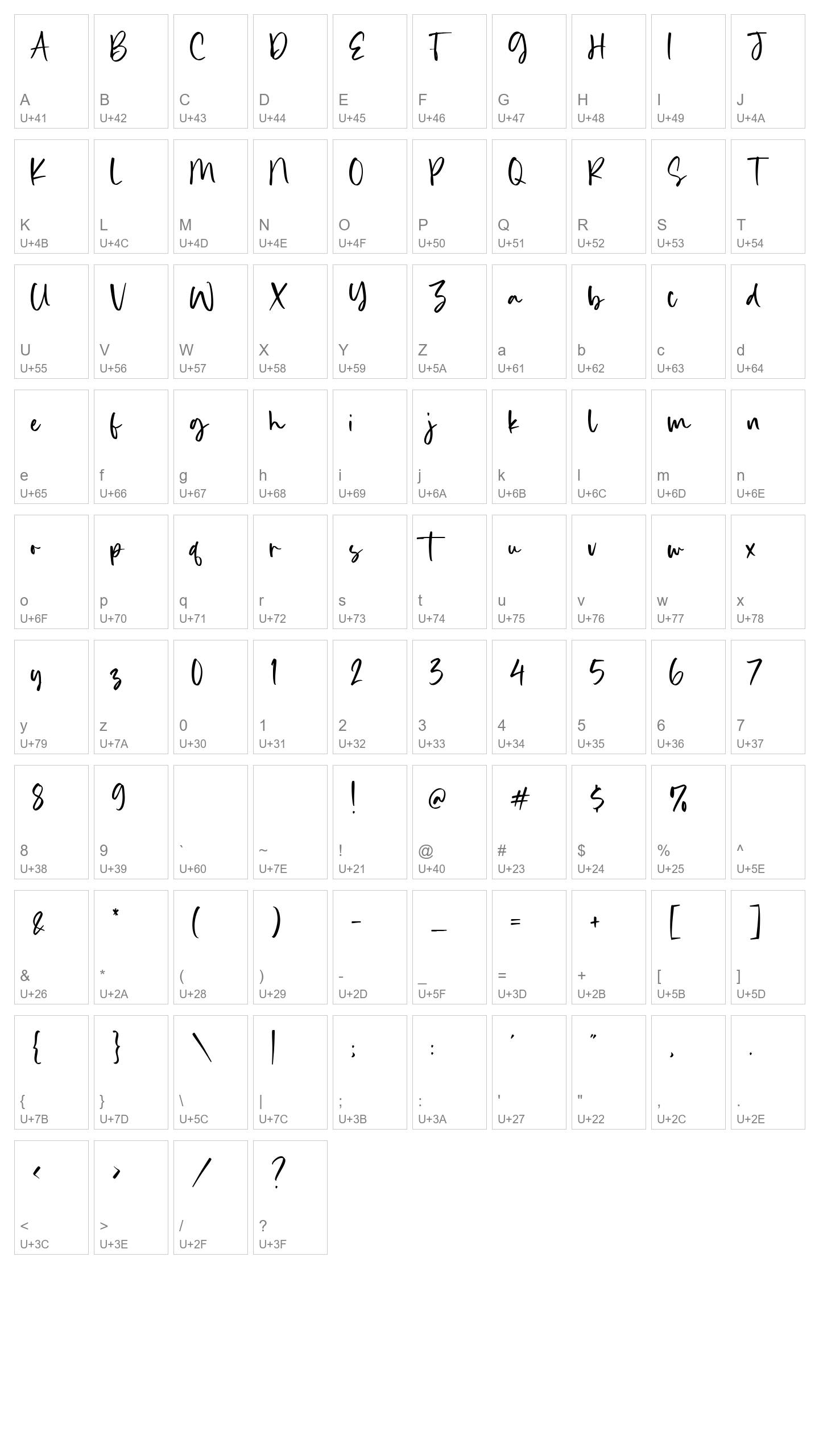 Character Map Image