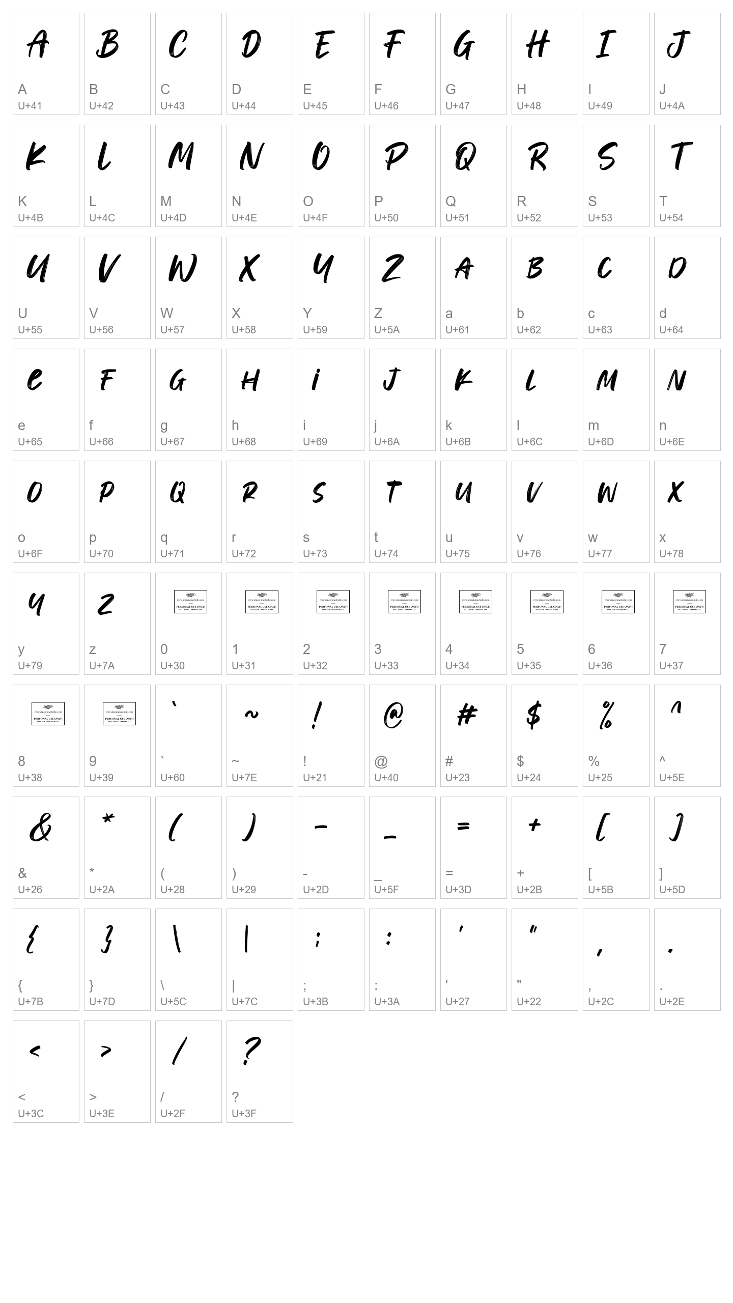 Character Map Image