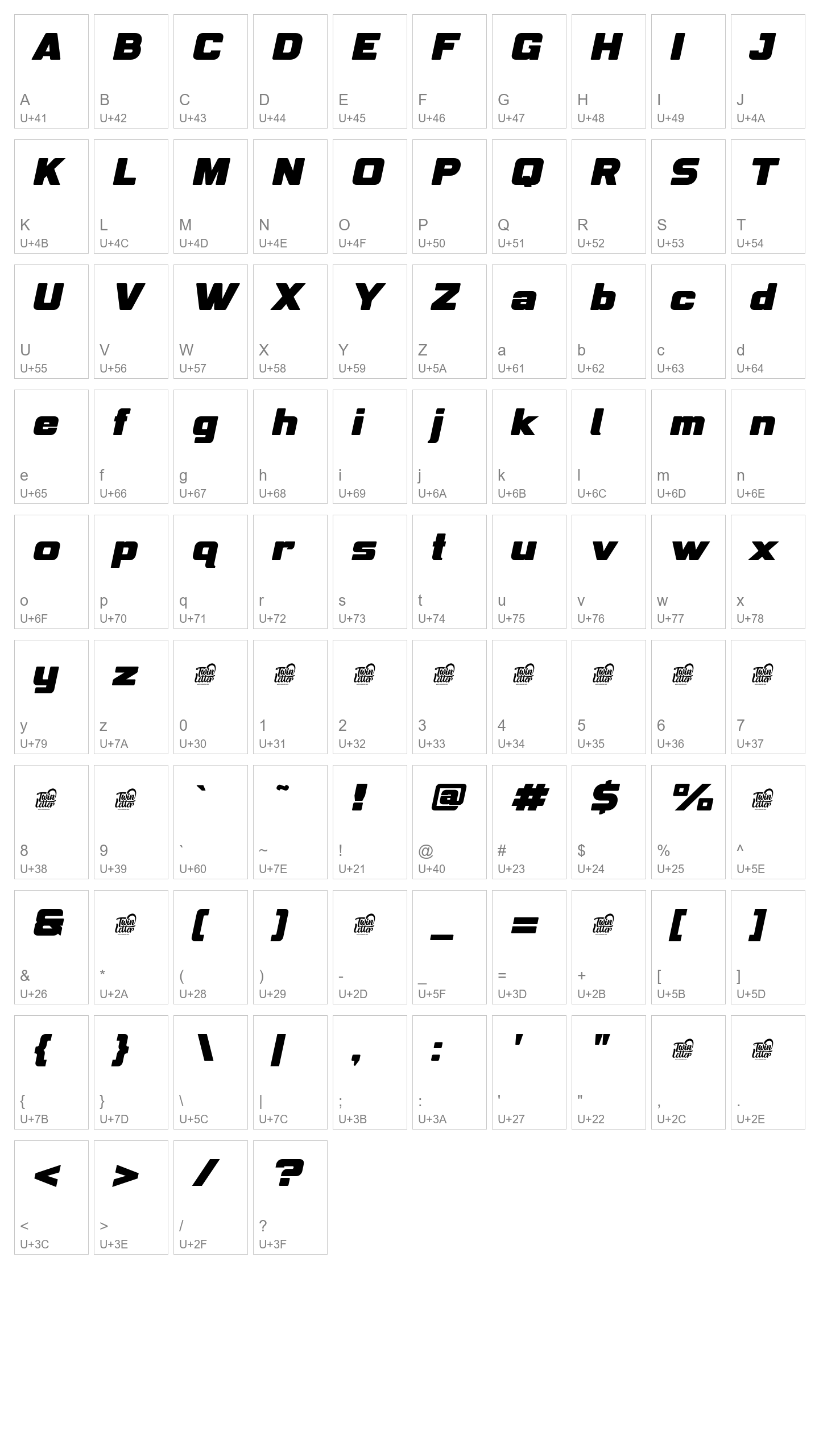 Character Map Image