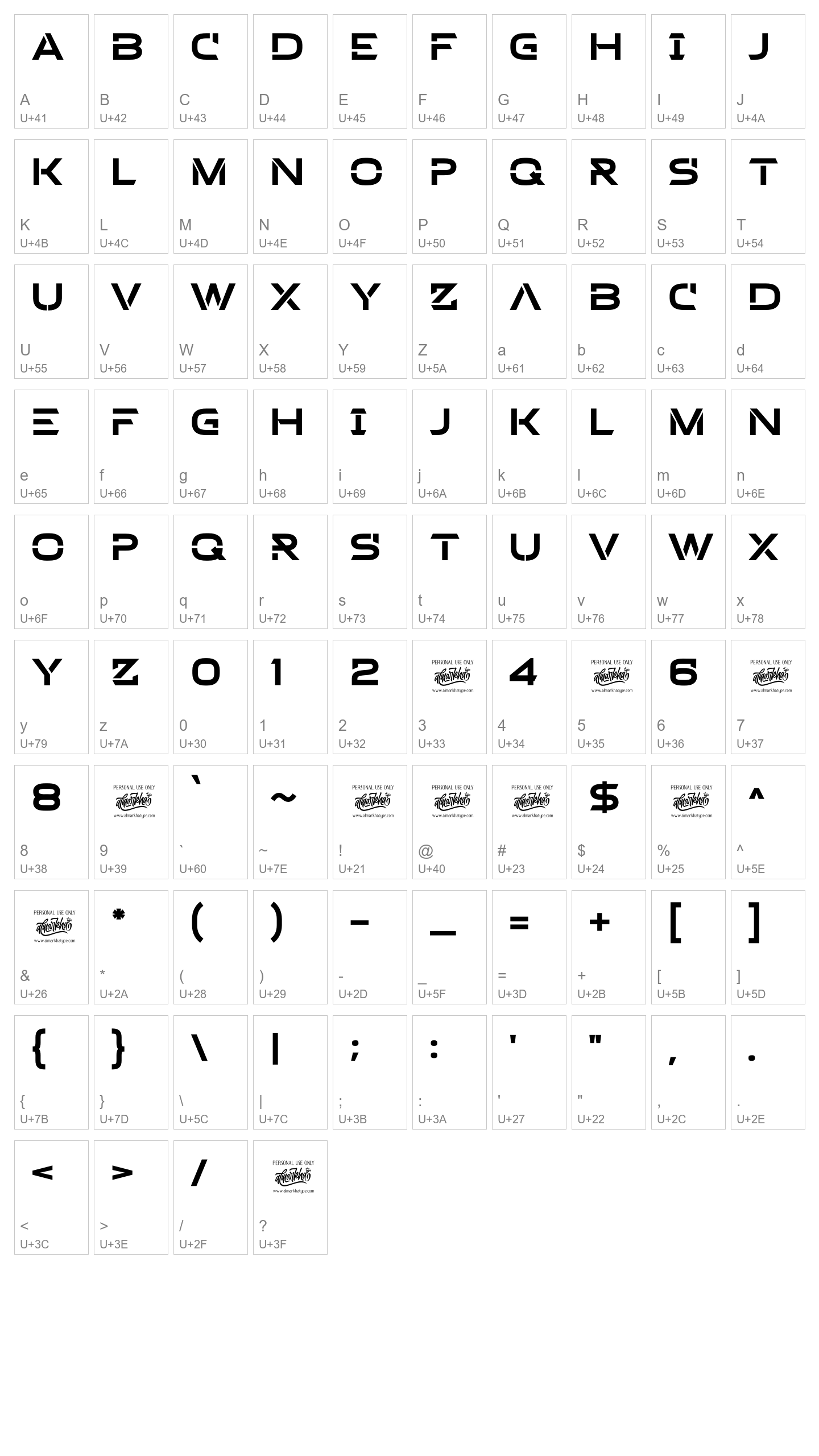 Character Map Image