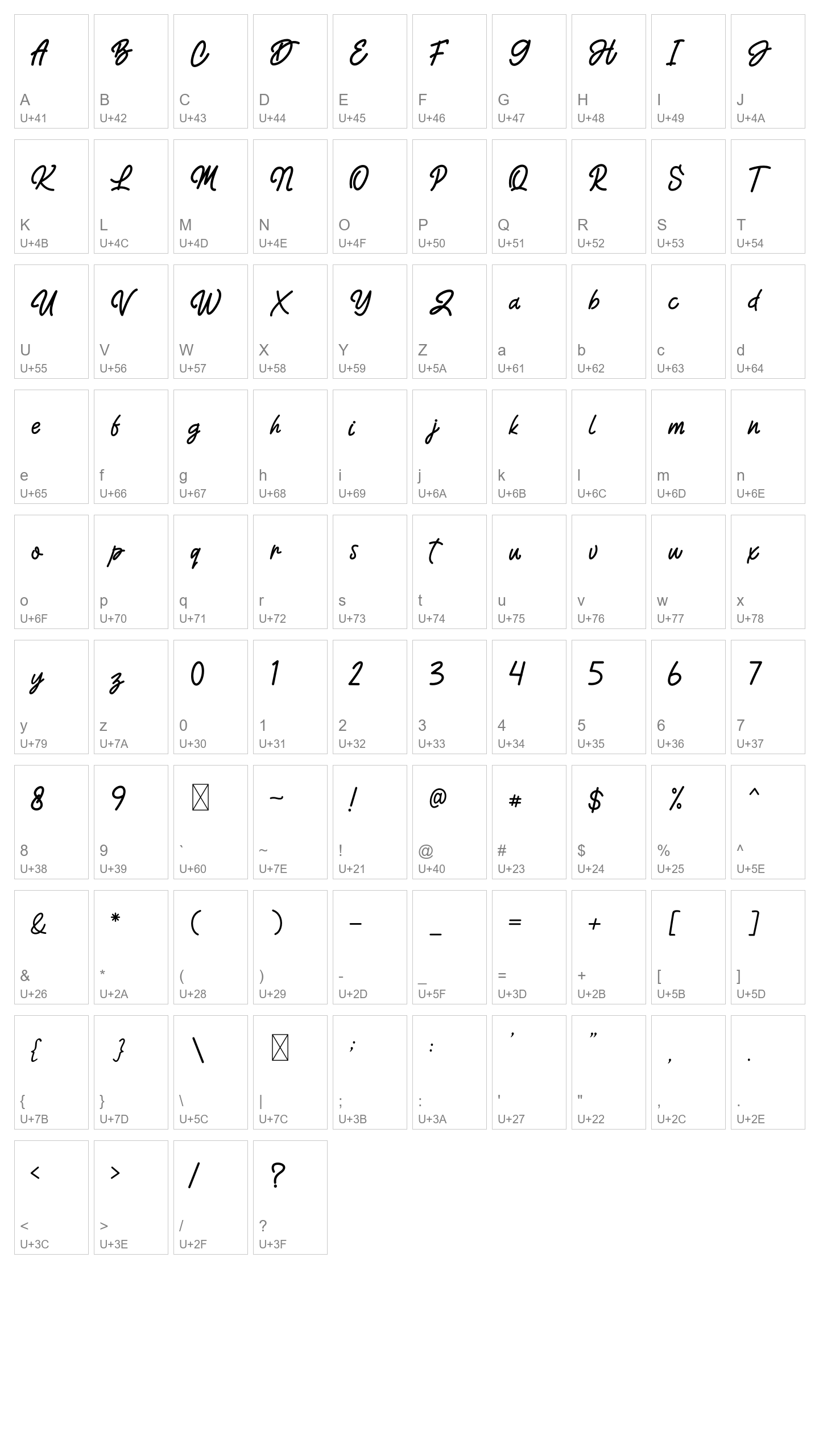Character Map Image