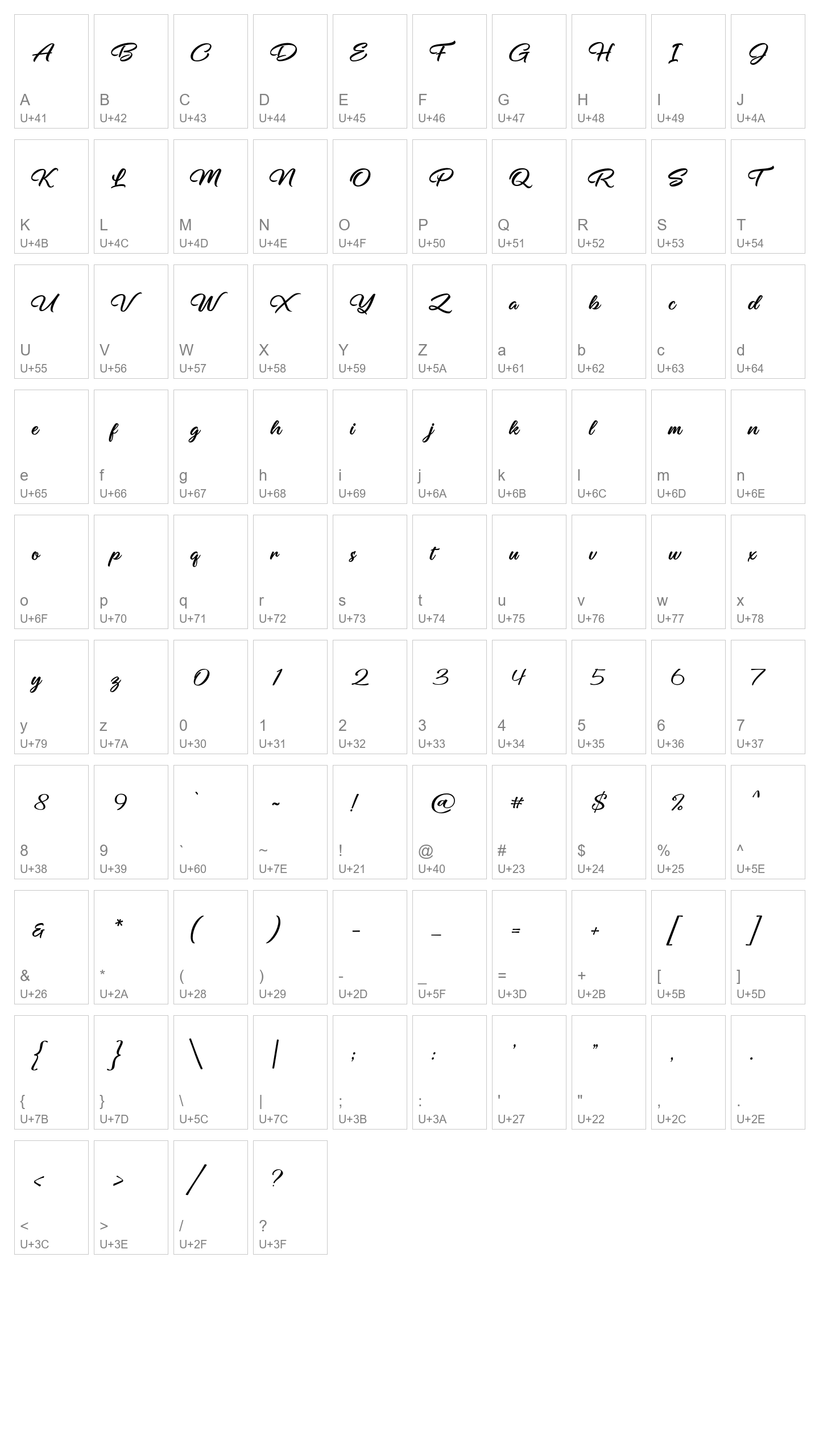 Character Map Image