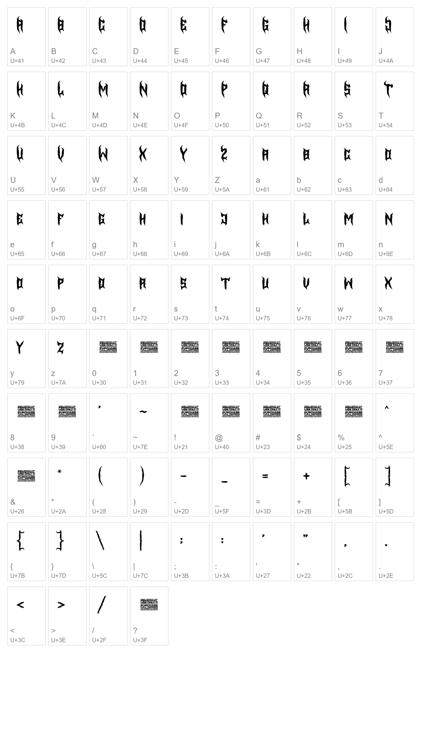 Character Map Image