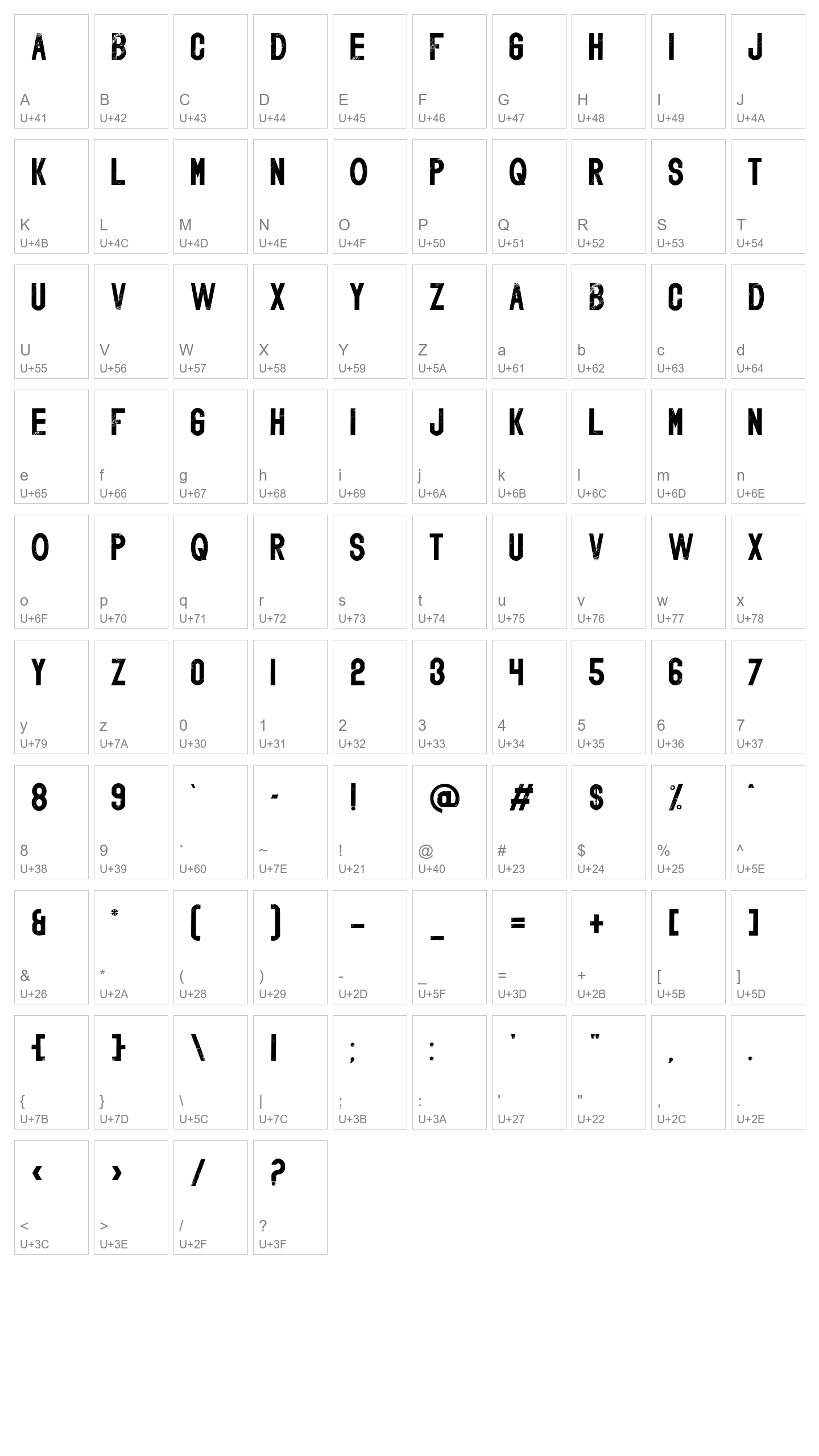 Character Map Image