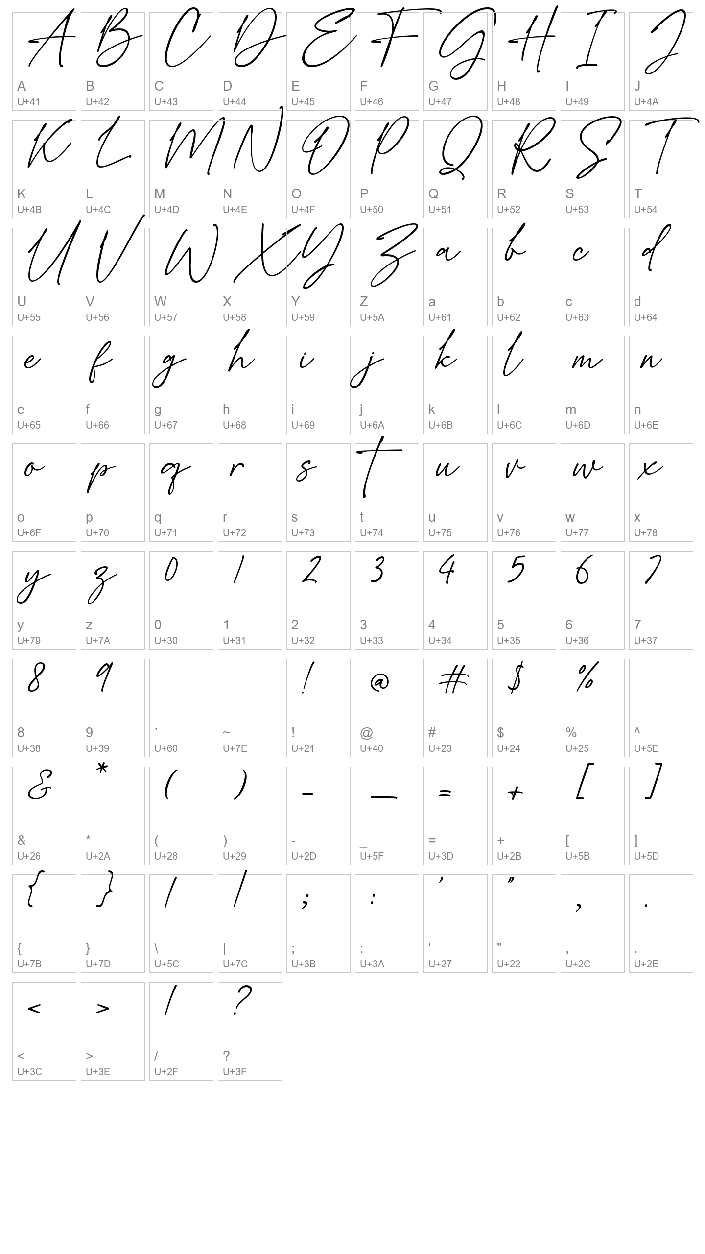 Character Map Image
