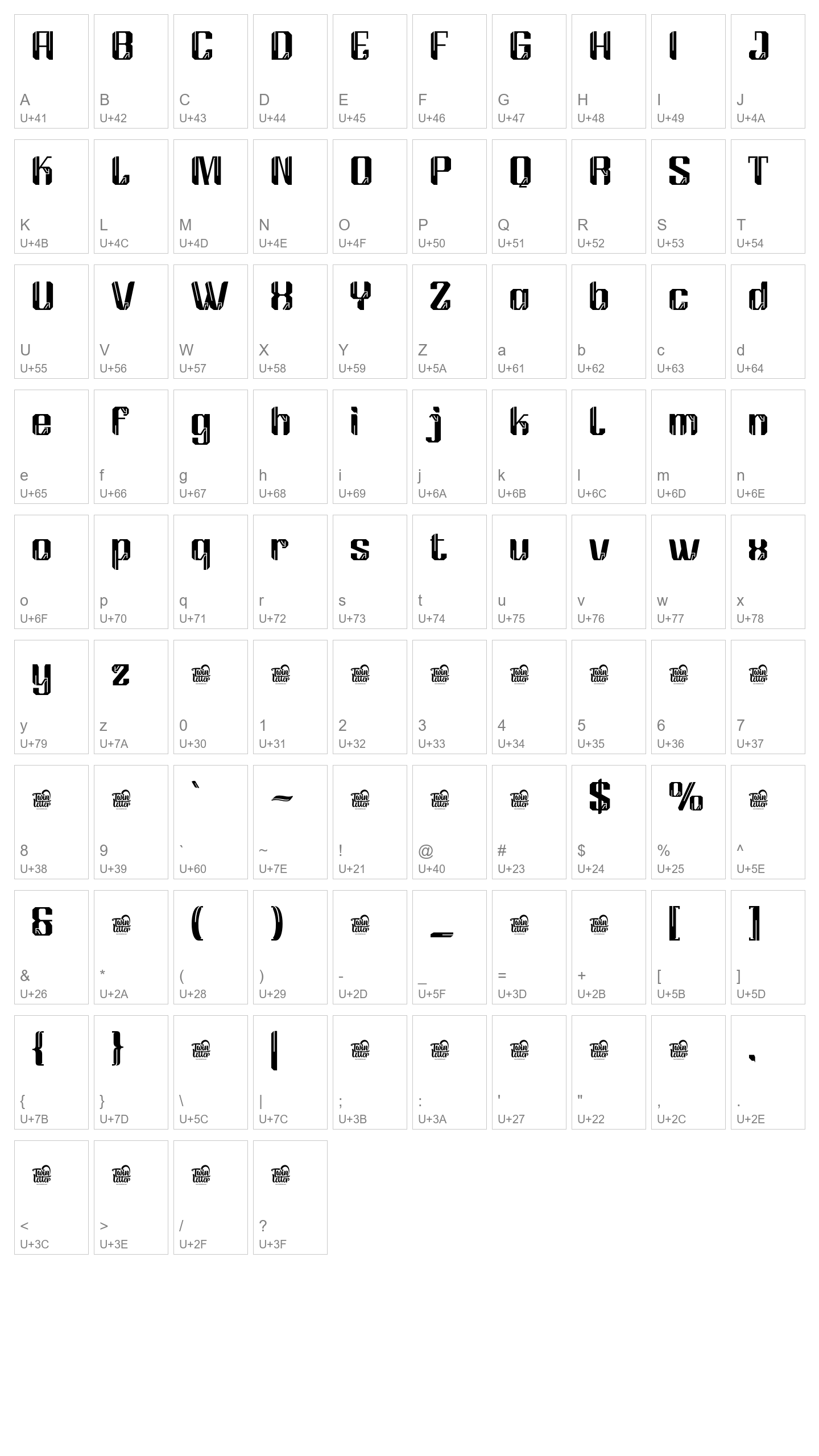 Character Map Image