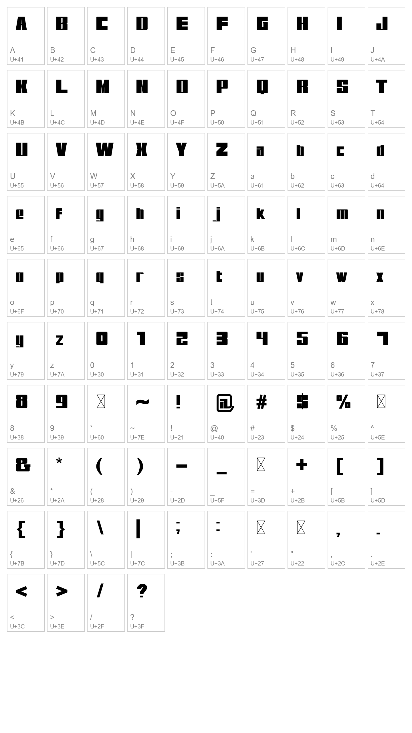 Character Map Image