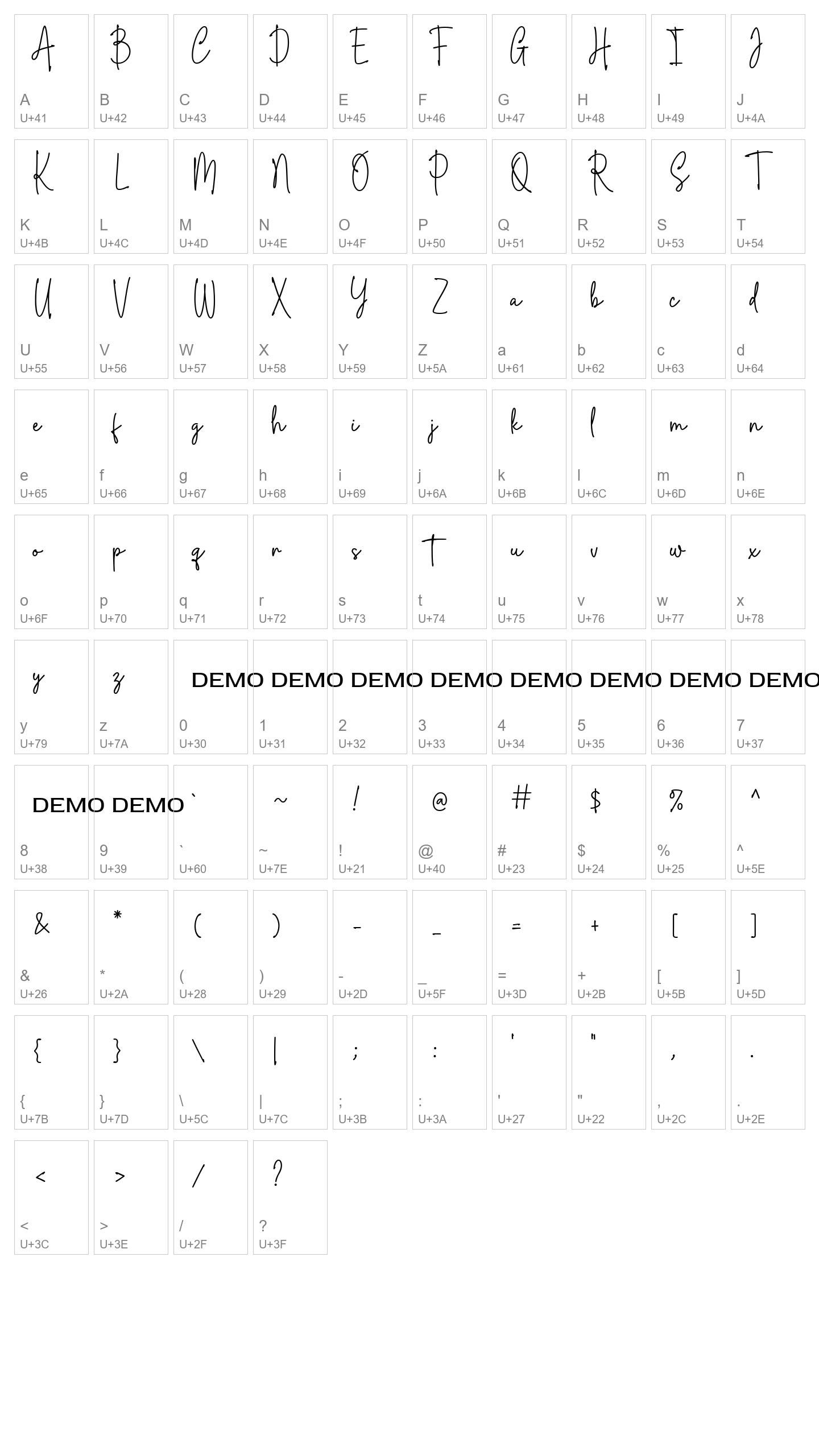 Character Map Image