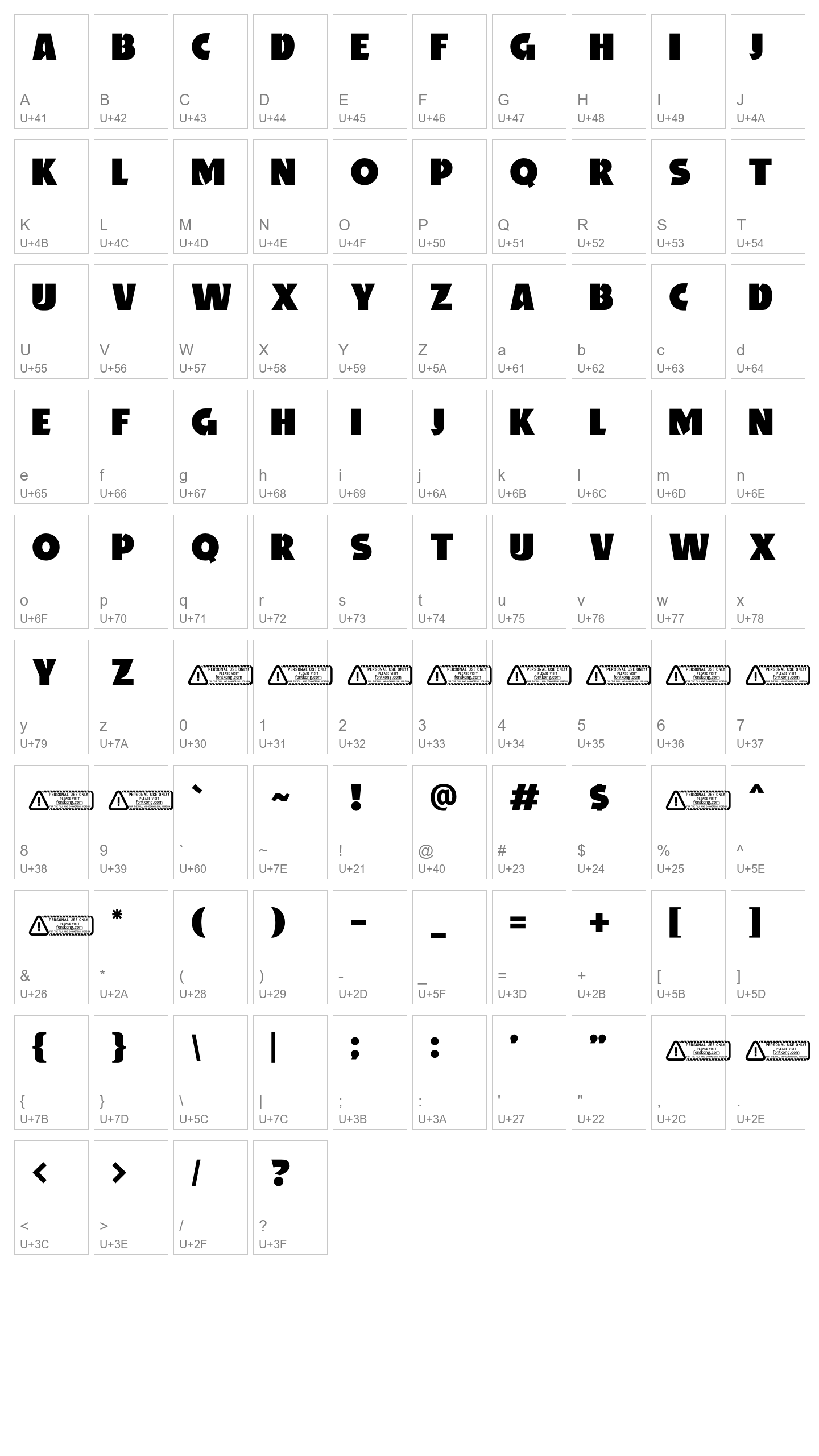 Character Map Image