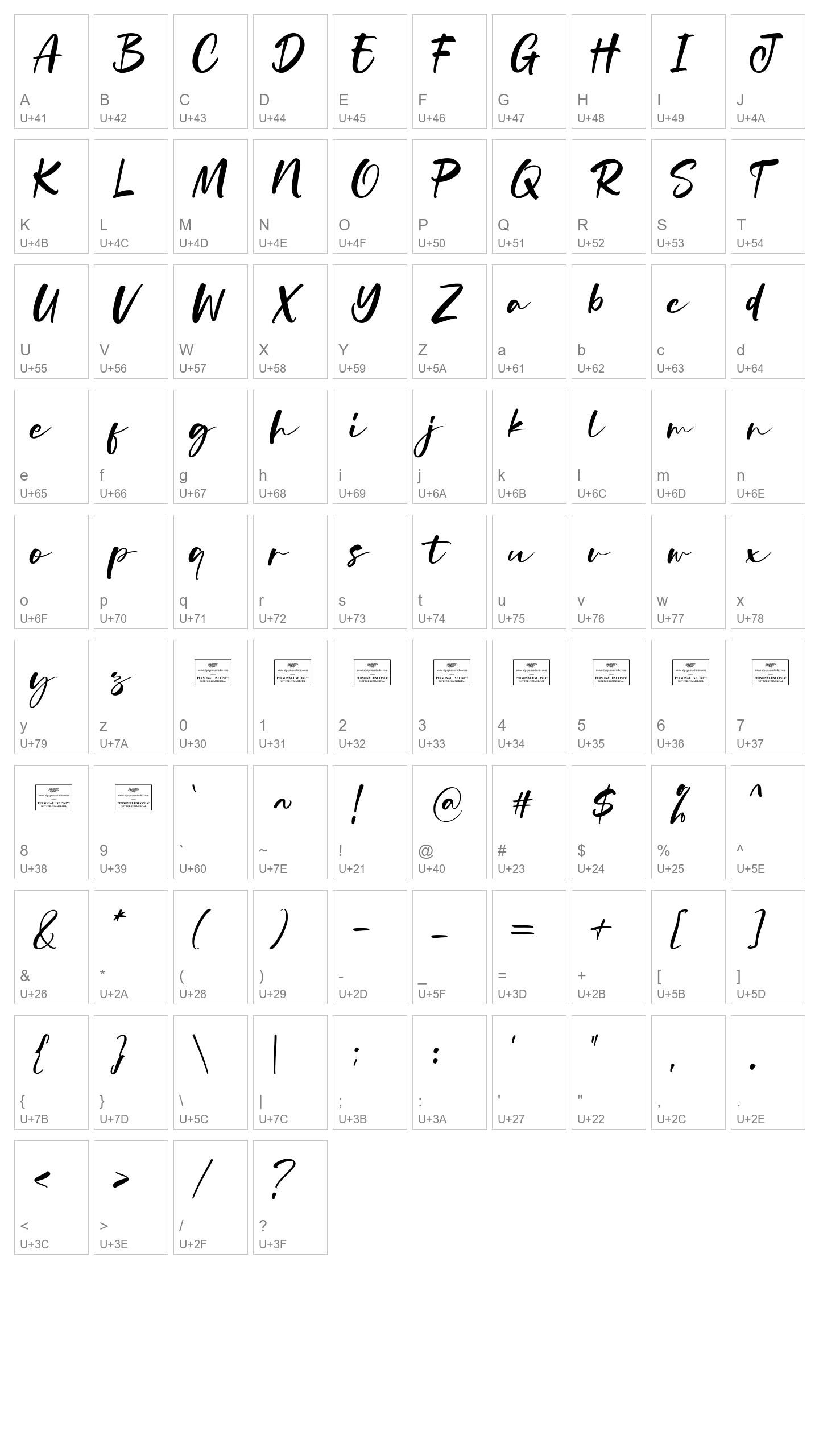 Character Map Image