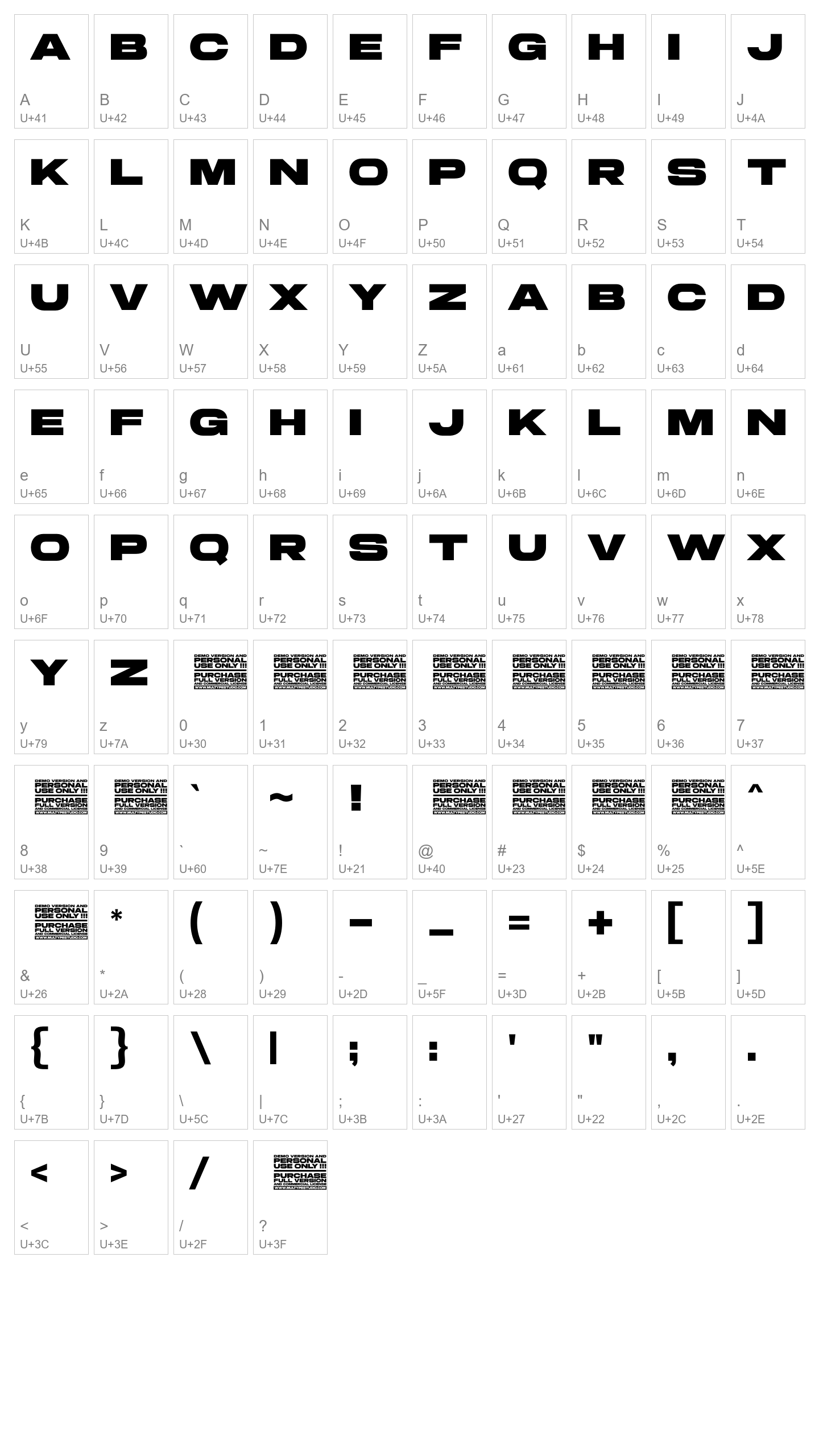 Character Map Image