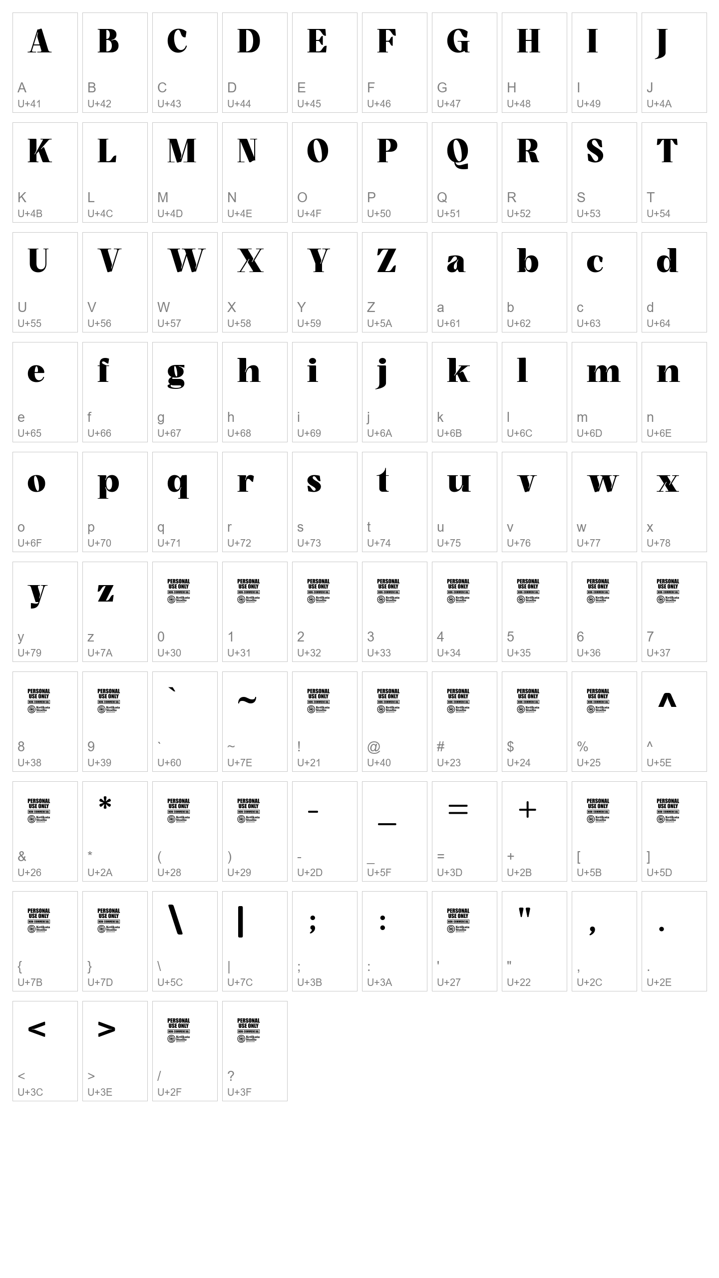 Character Map Image