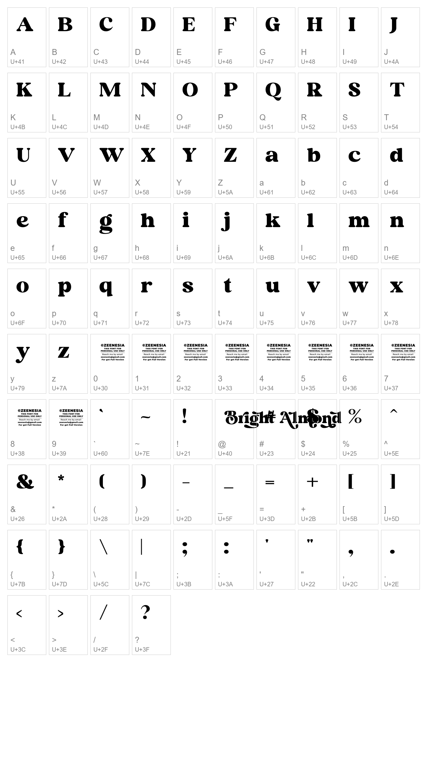 Character Map Image