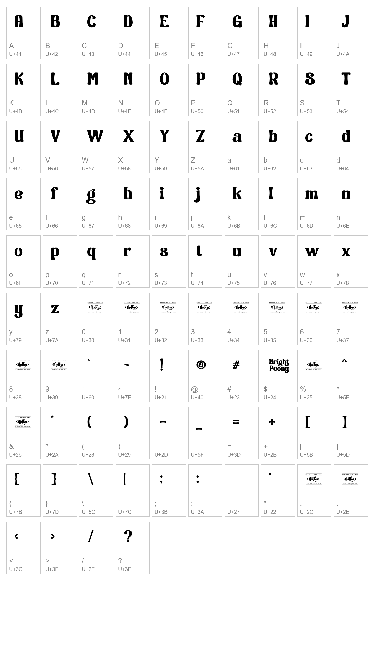 Character Map Image