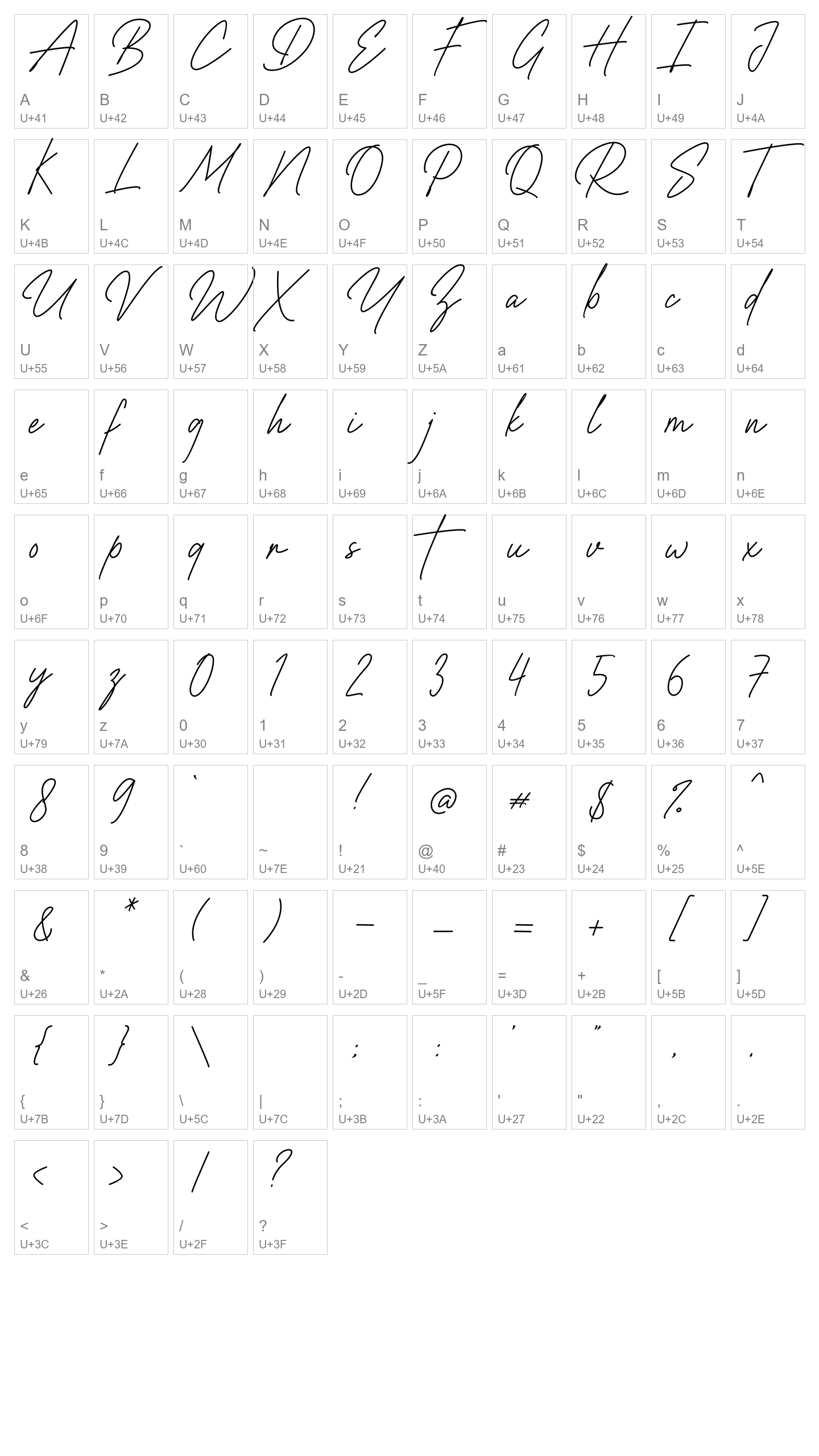 Character Map Image