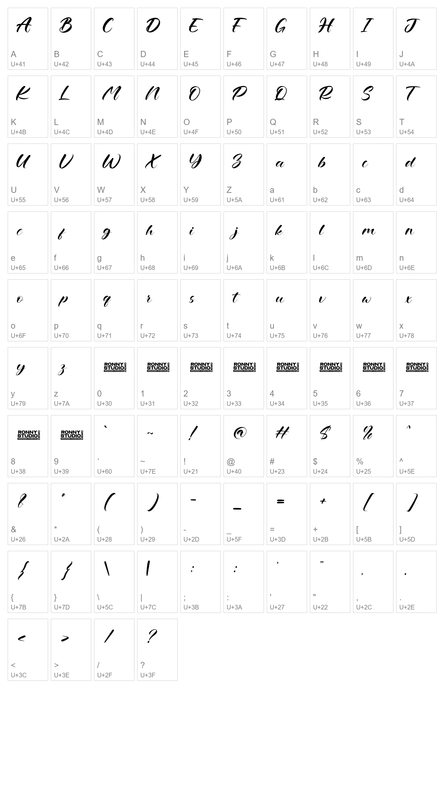 Character Map Image