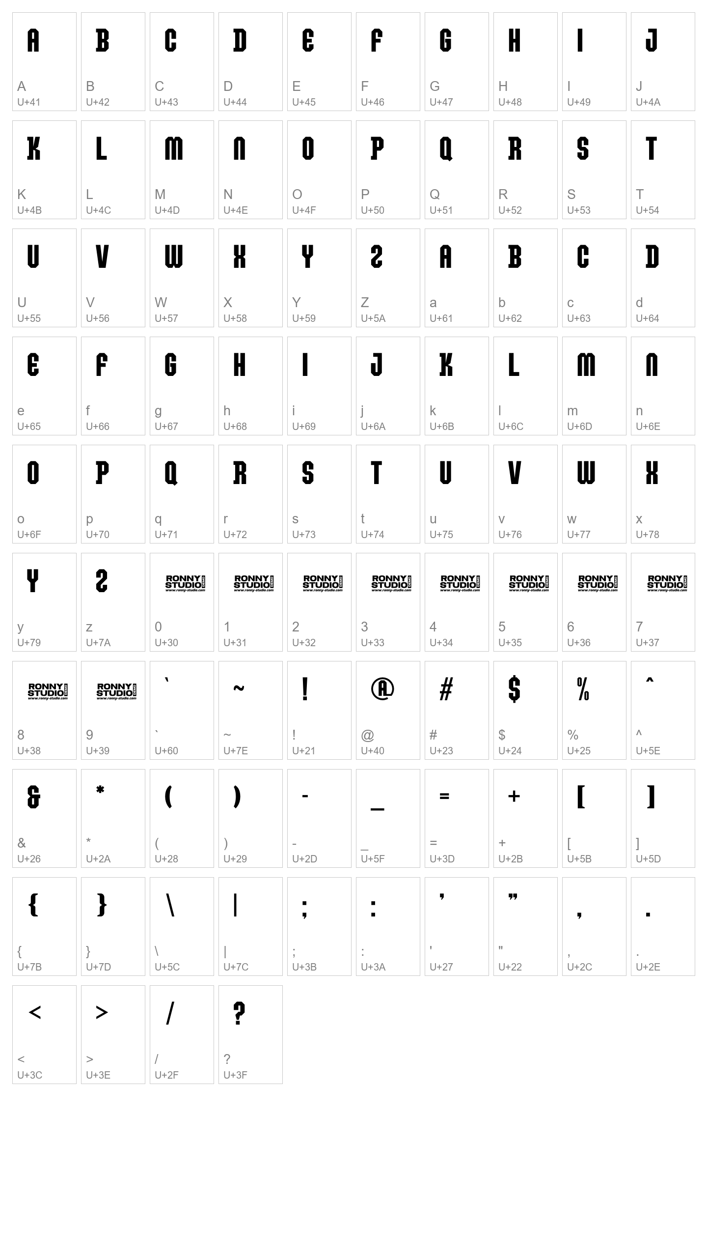 Character Map Image