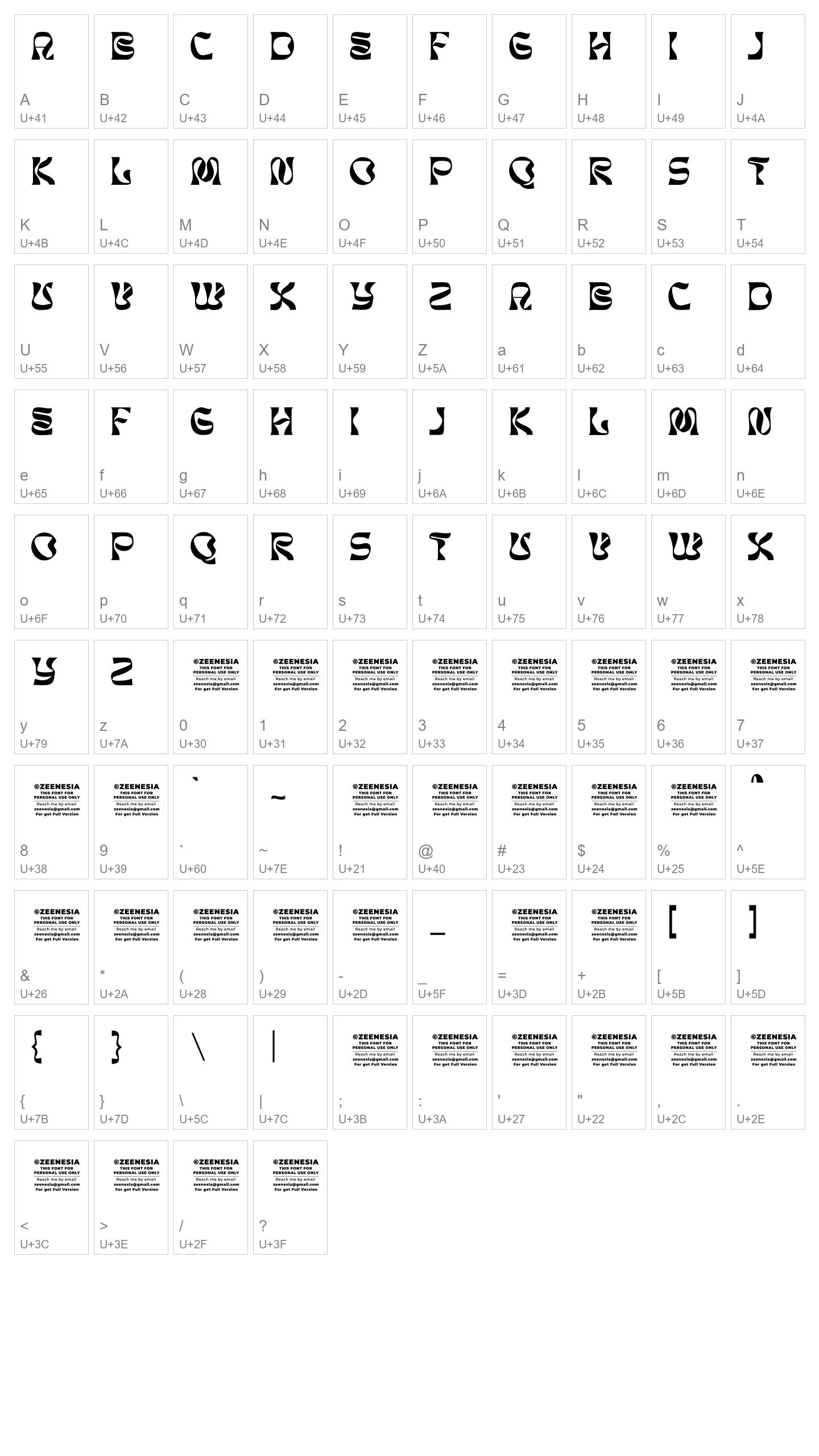 Character Map Image