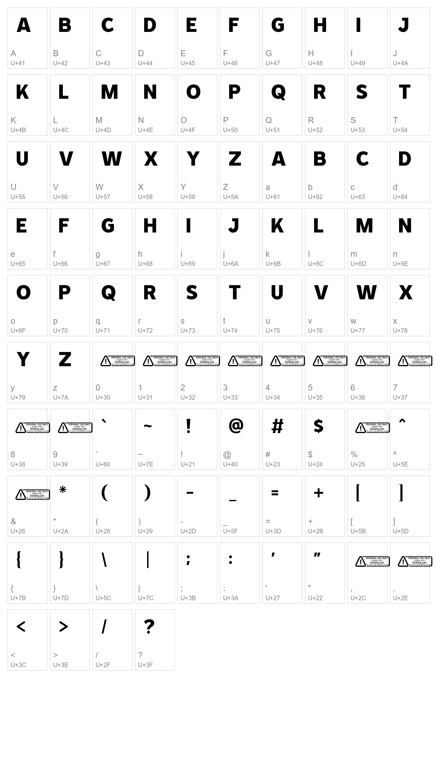 Character Map Image