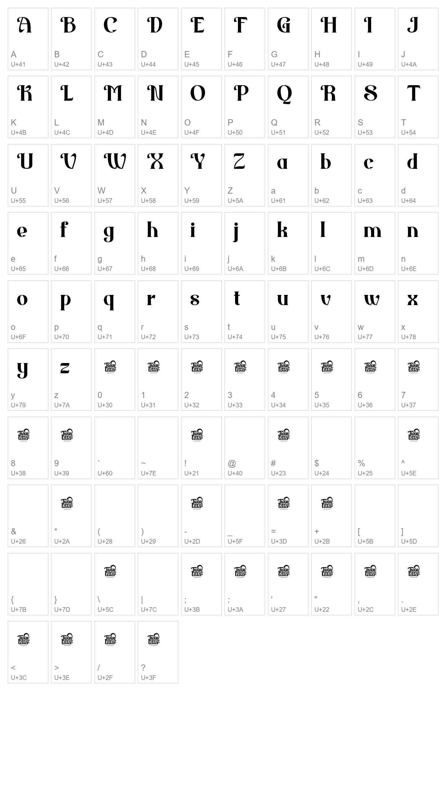 Character Map Image