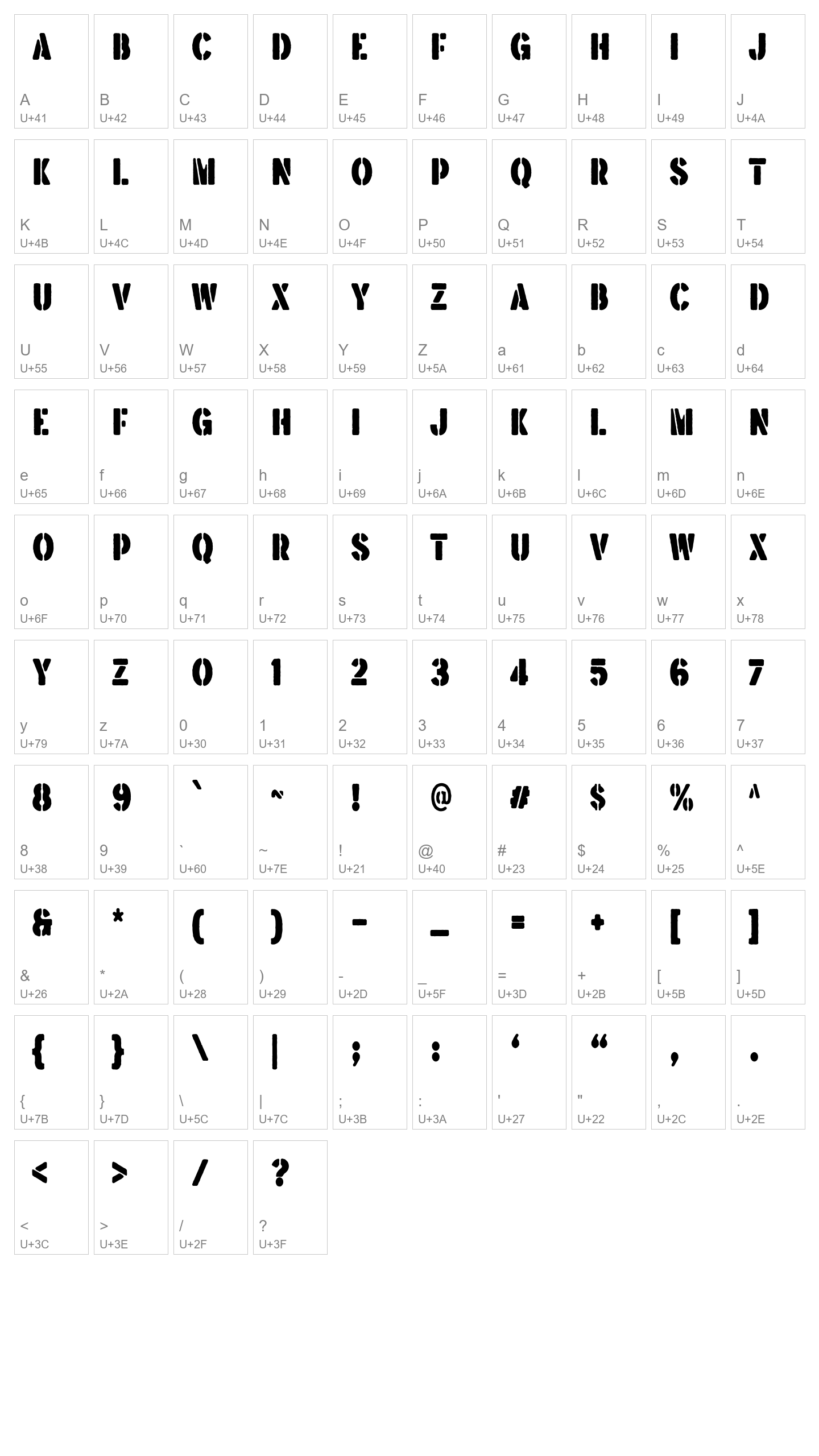 Character Map Image