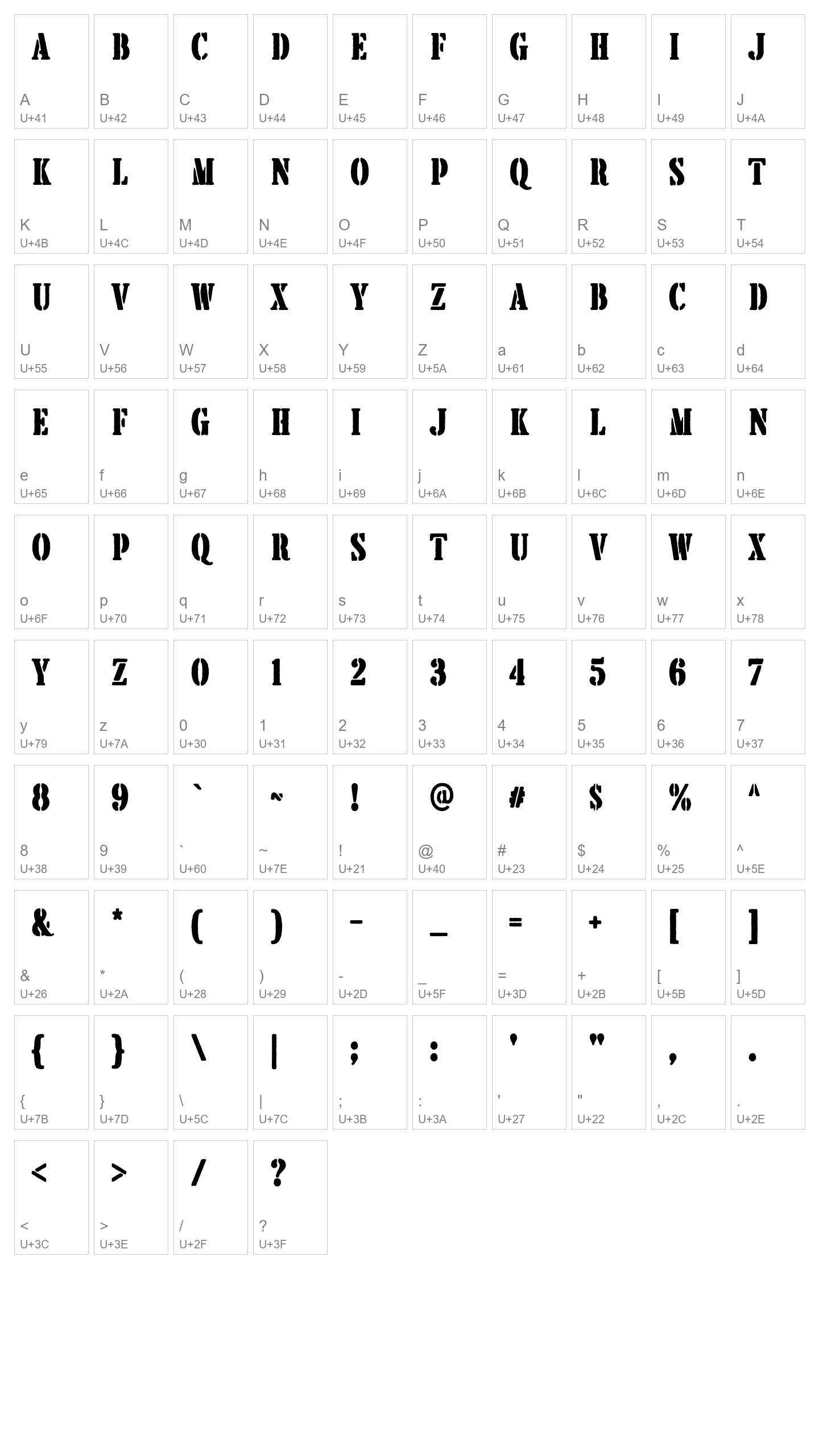 Character Map Image