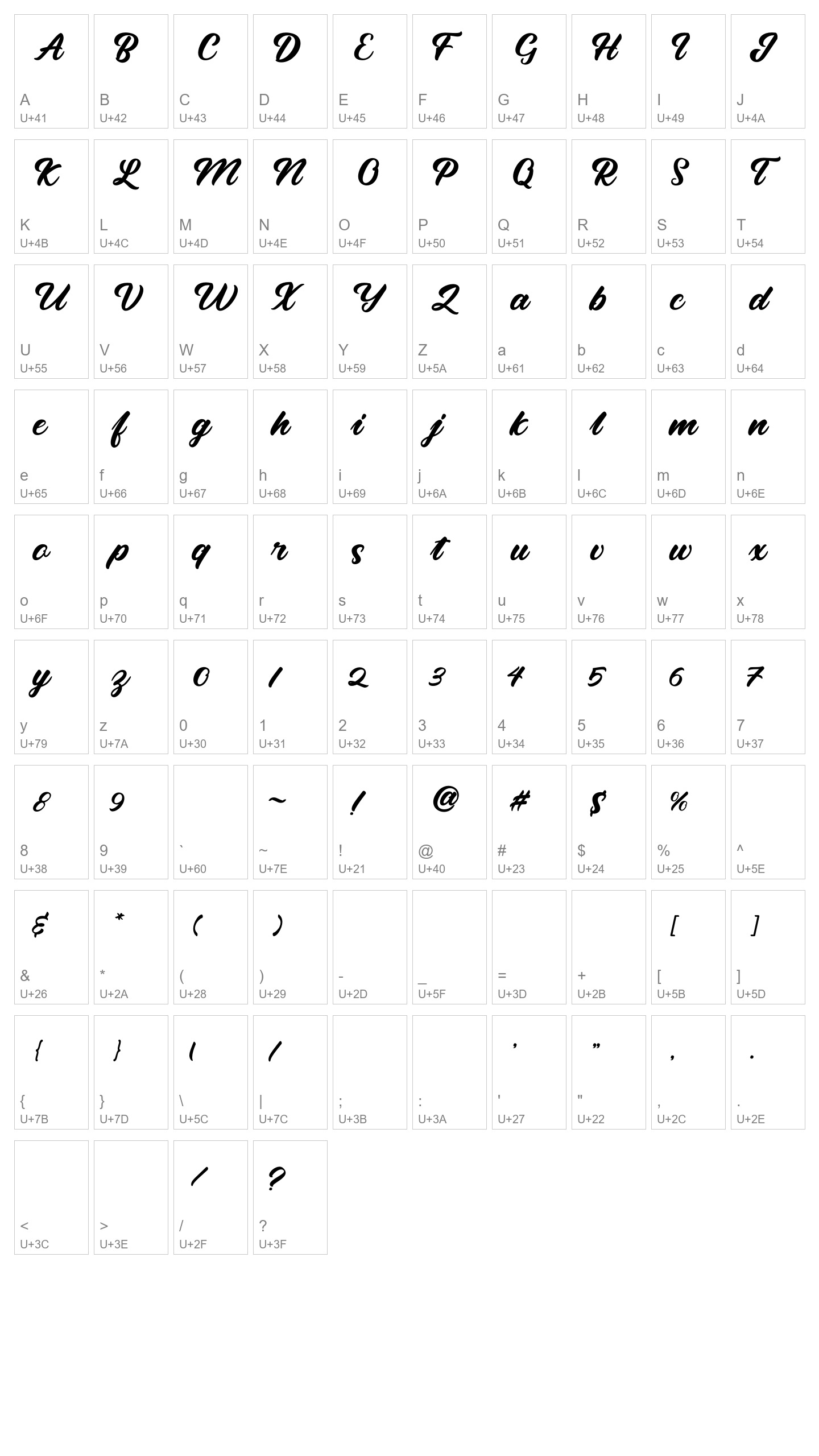 Character Map Image