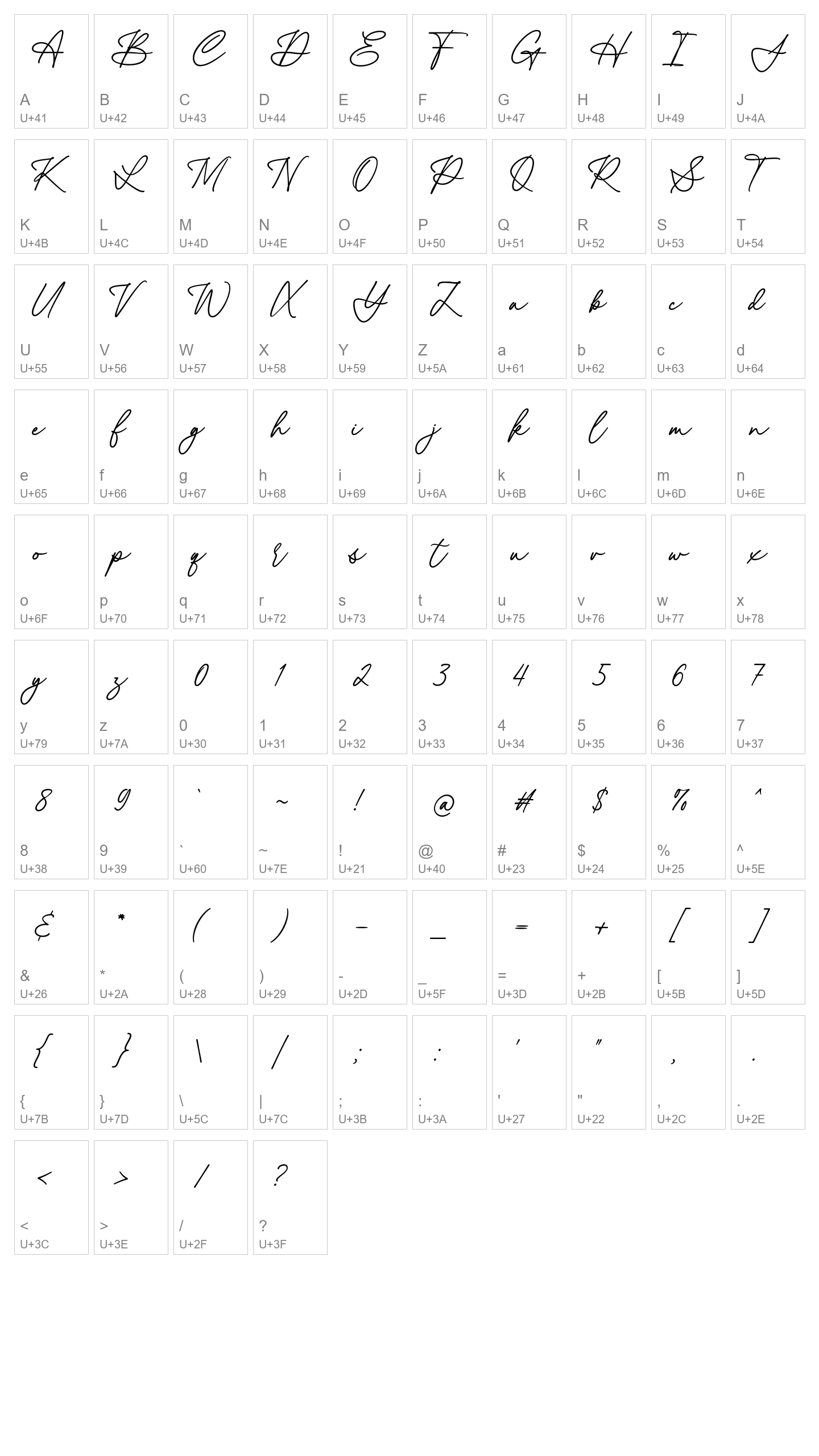 Character Map Image